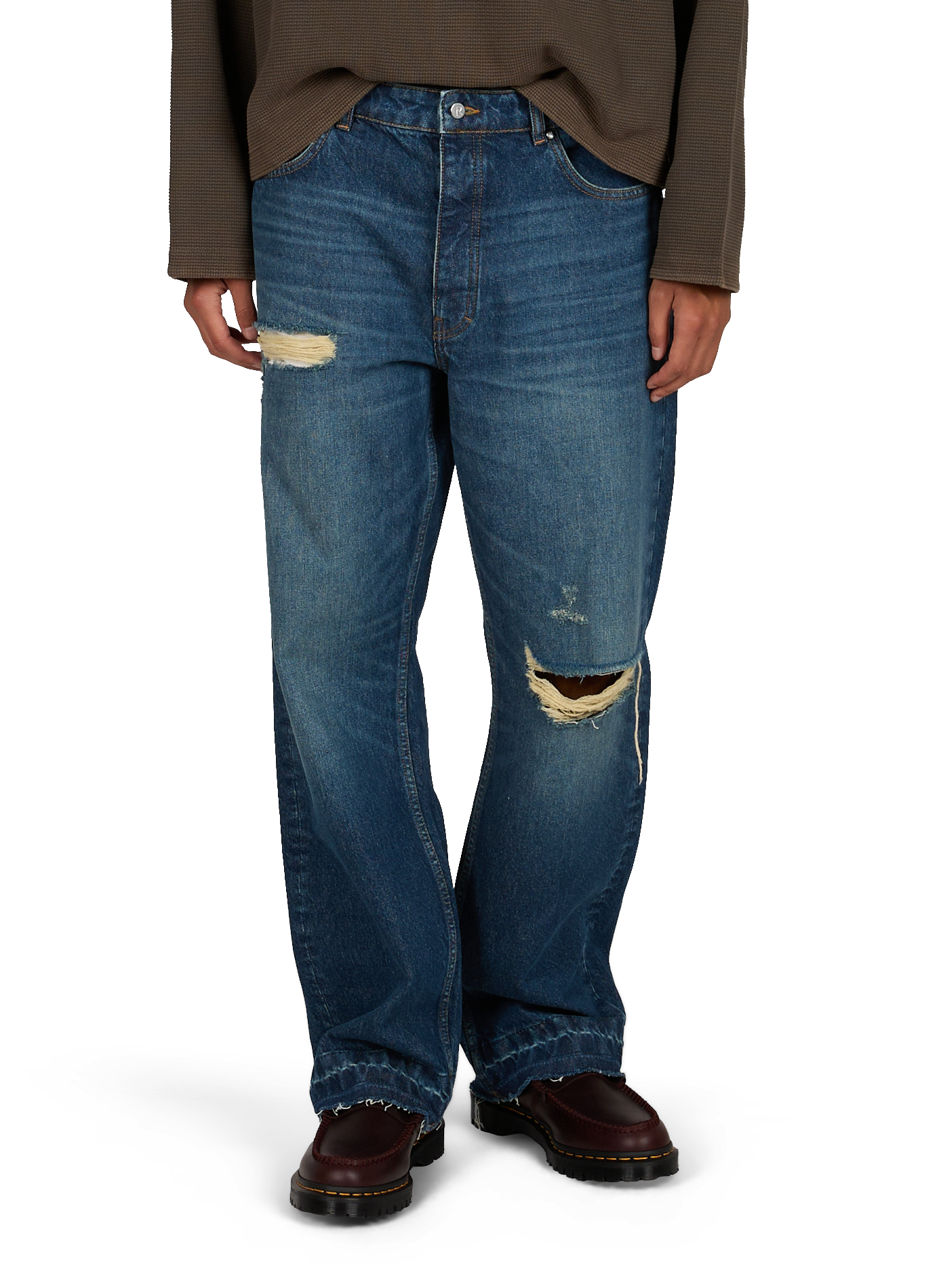 Gerade geschnittene Jeans Heaton aus Baumwoll-Denim REPRESENT Blau