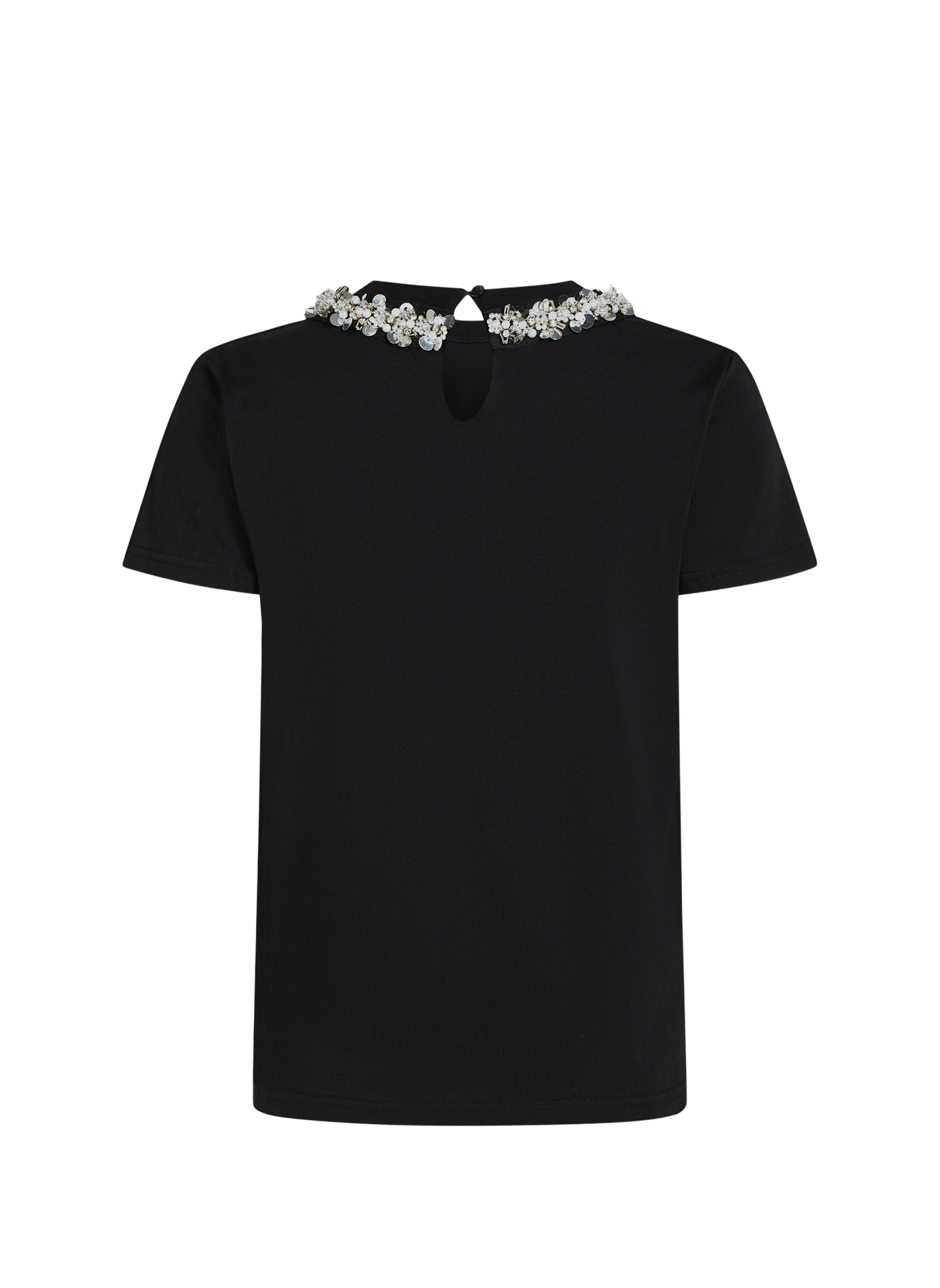 Short-sleeved T-shirt with jewellery embellishments KARL LAGERFELD Black