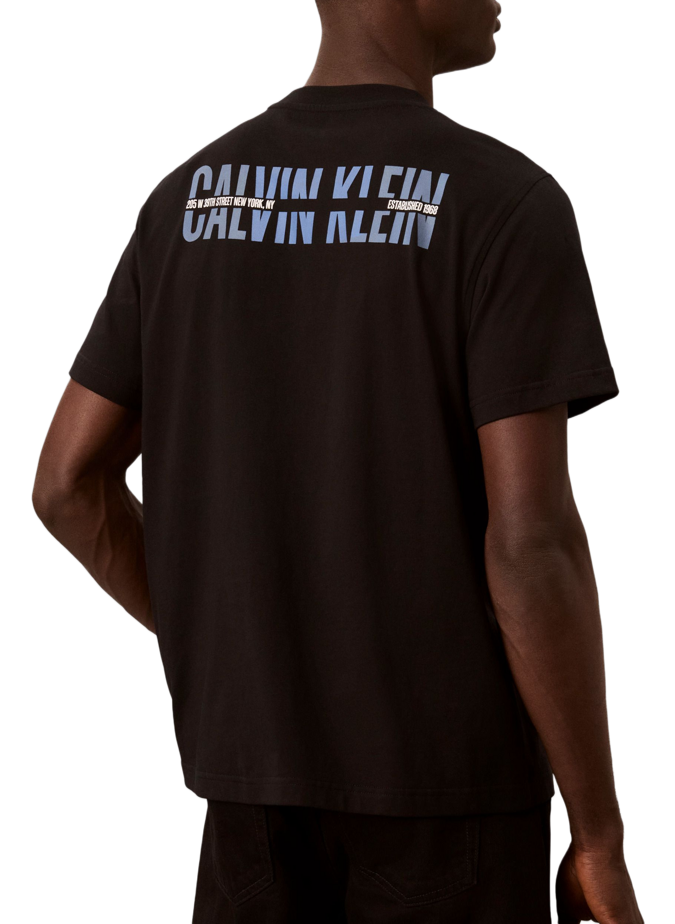 T-shirt manches courtes à logo en coton CALVIN KLEIN Zwart