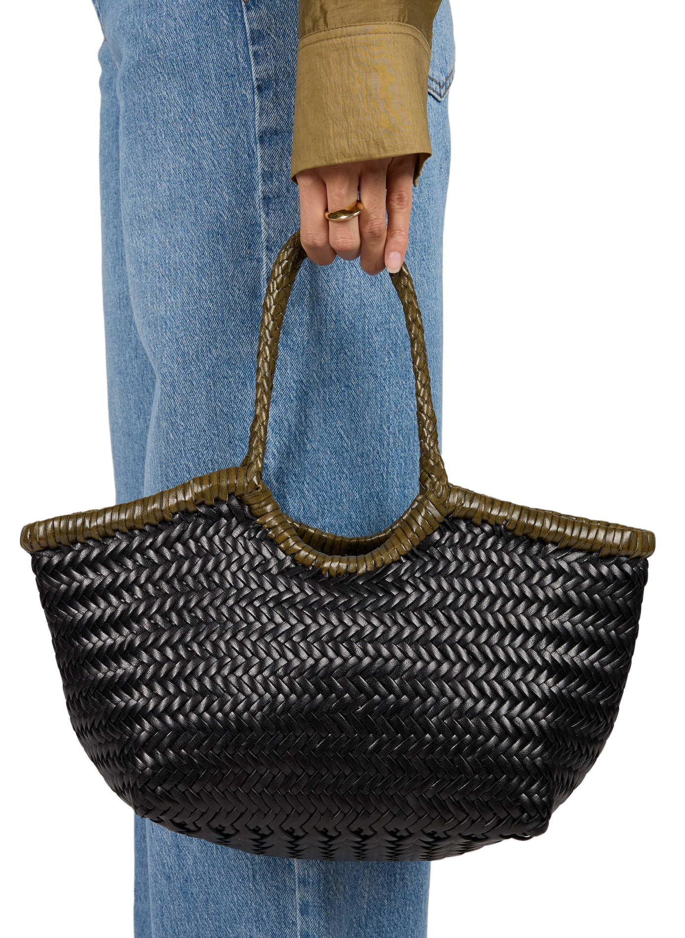 Geflochtene Ledertasche DRAGON DIFFUSION Schwarz