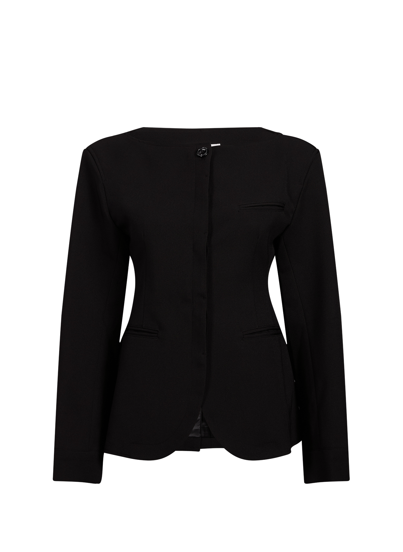 Short fitted collarless blazer SOURCE UNKNOWN Black