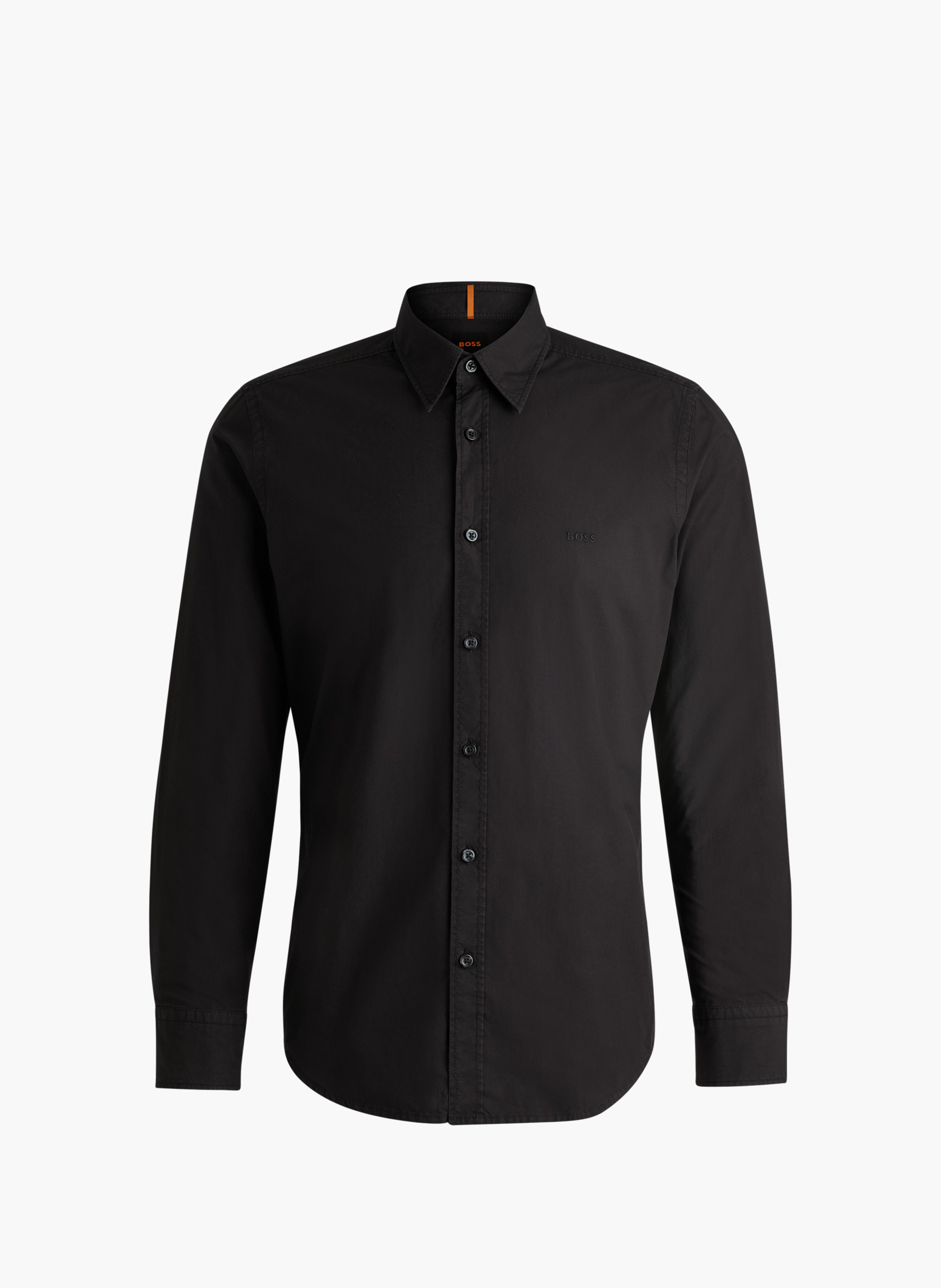 Chemise regular en coton BOSS Noir