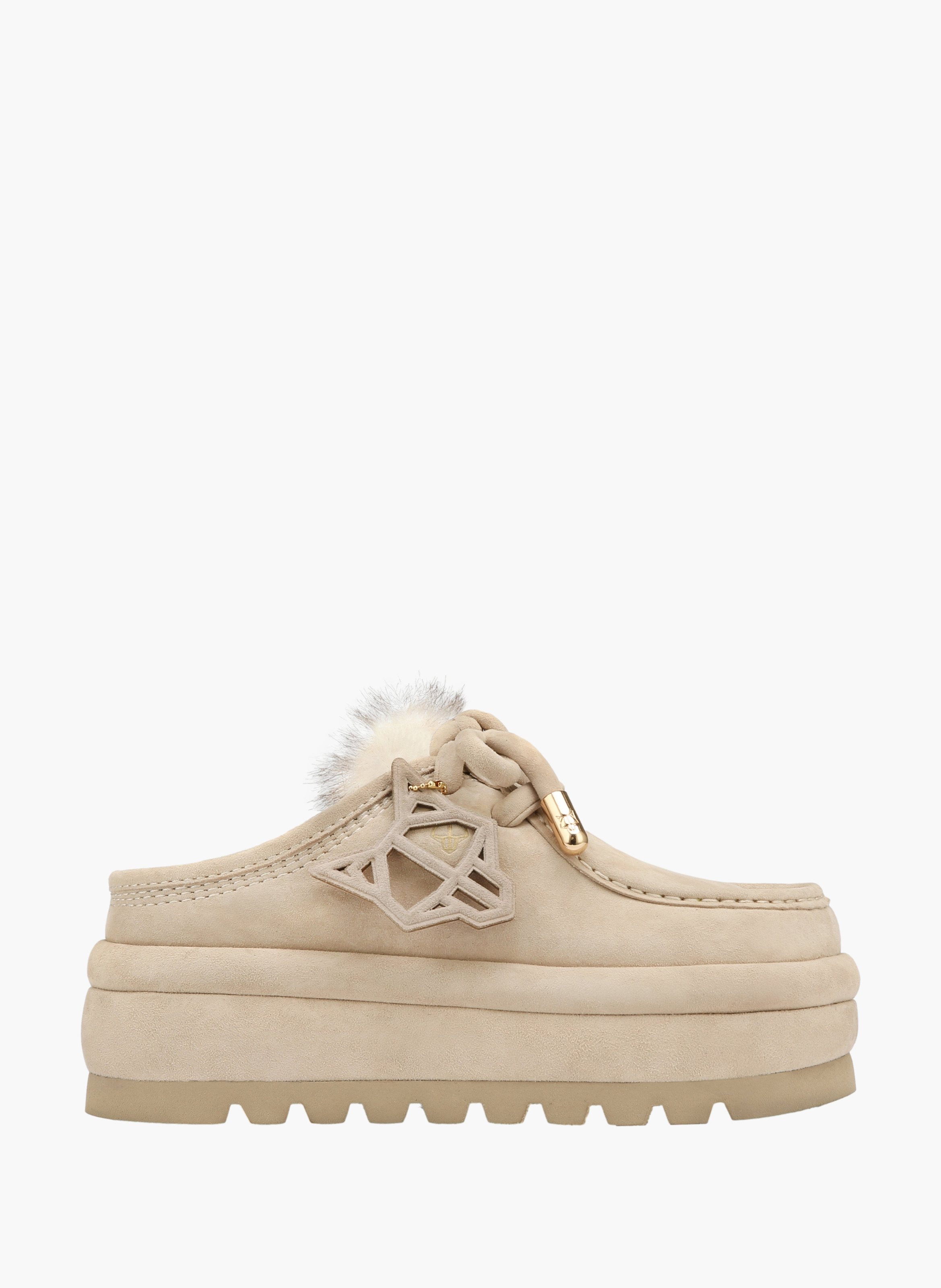 Mules blizzard en daim NAKED WOLFE Blanc