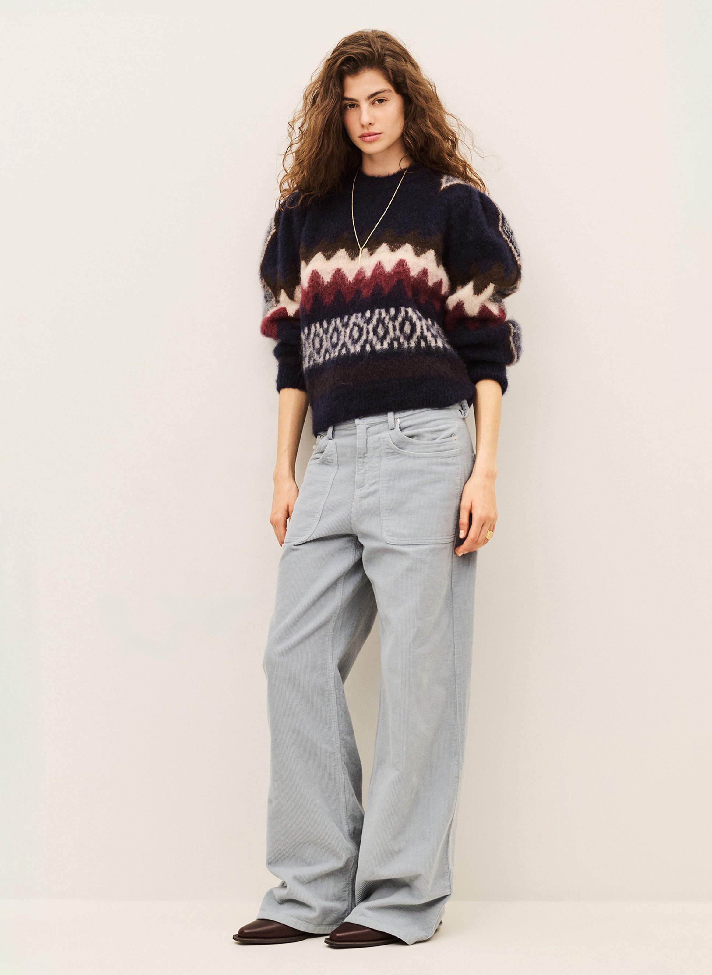Pull ample imprimé en laine mélangée floyd BA&SH Multicolore
