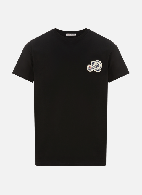 Rundhals-T-Shirt aus Baumwolle SchwarzMONCLER 