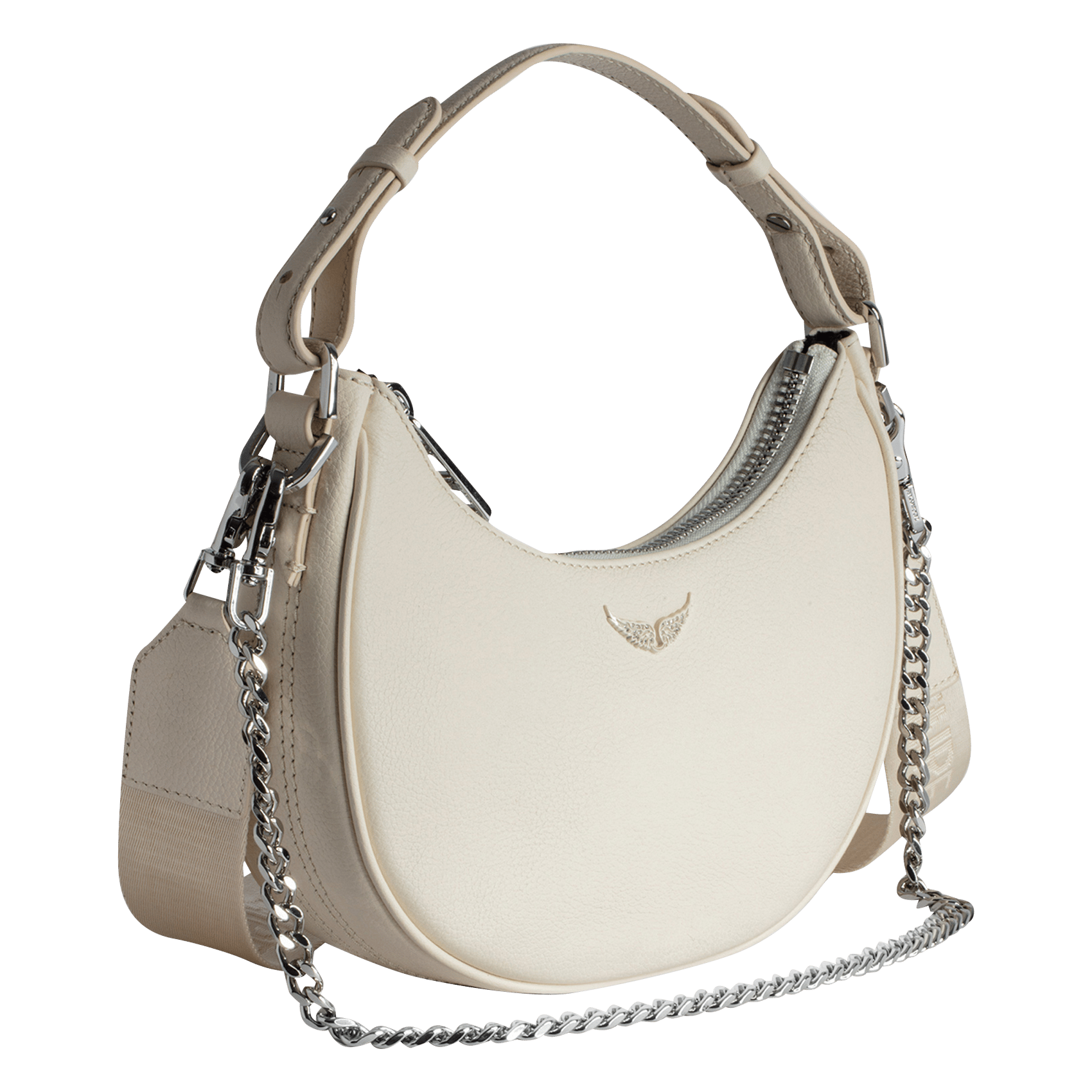 Sac épaule en cuir moonrock ZADIG&VOLTAIRE Blanc