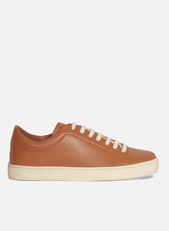 Tennis lacet cuir lisse Marron by JULES & JENN JULES & JENN Tennis lacet cuir lisse Marron