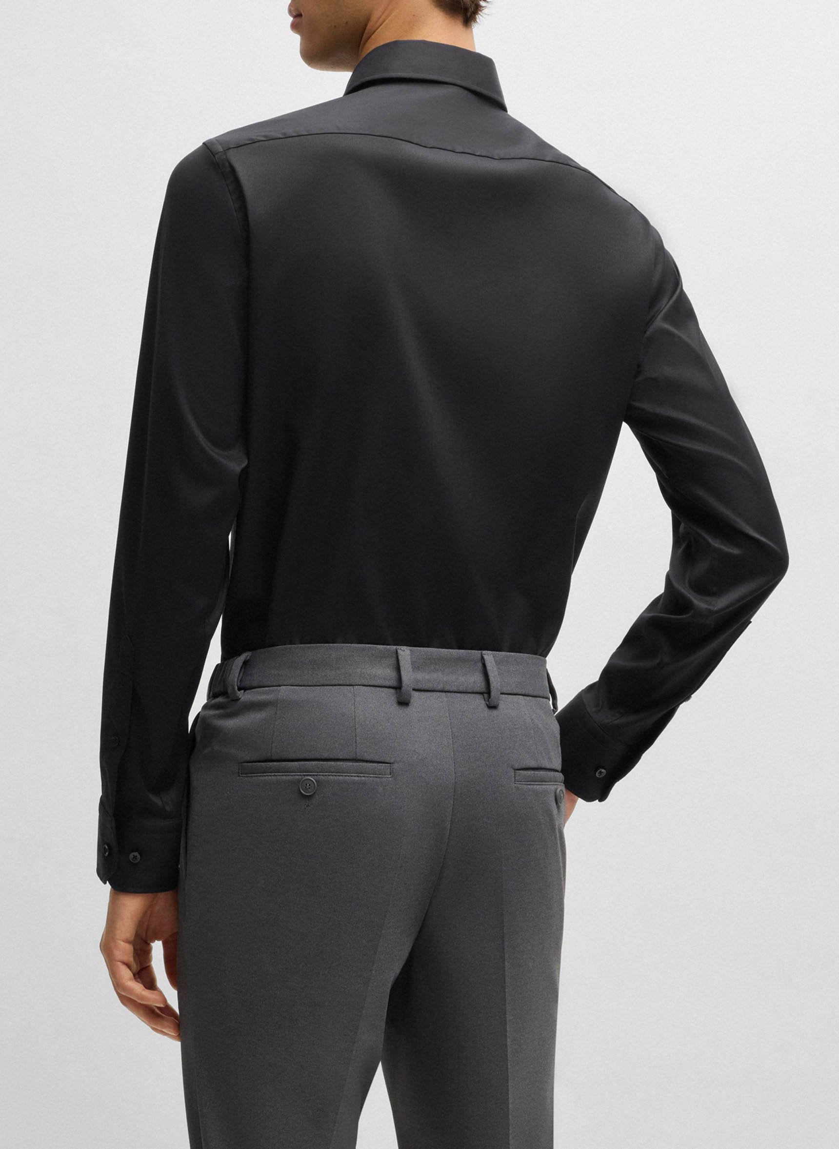 Chemise de ville regular BOSS Noir