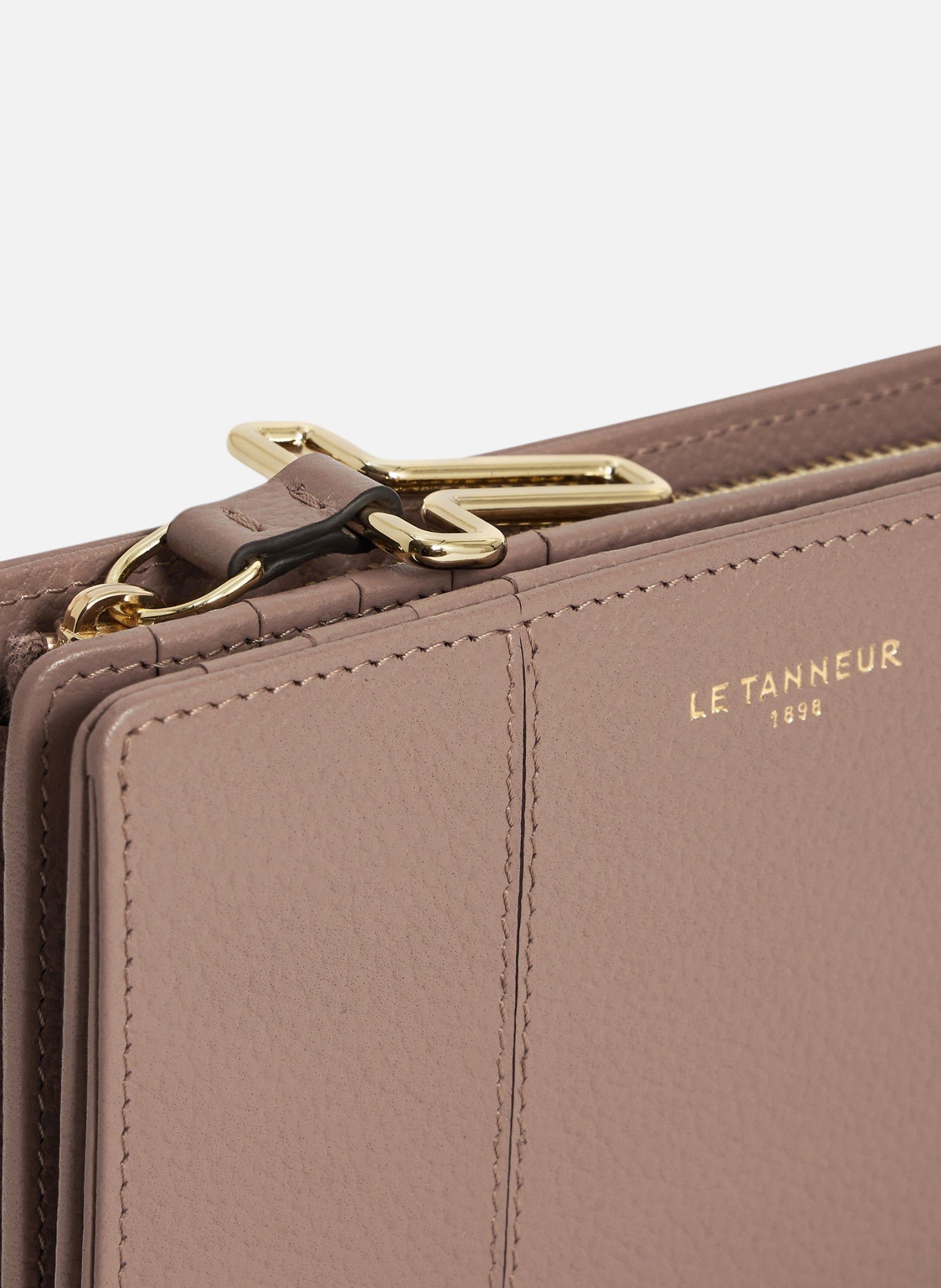 Portefeuille moyen modèle juliette en cuir grainé LE TANNEUR Gris