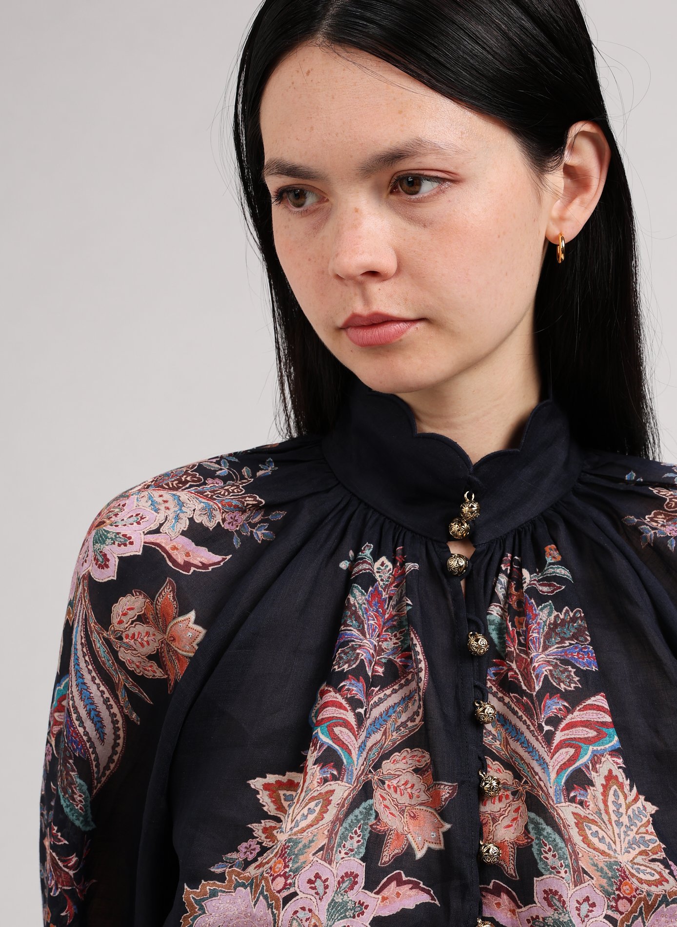 Blouse Billow en ramie  ZIMMERMANN Bleu