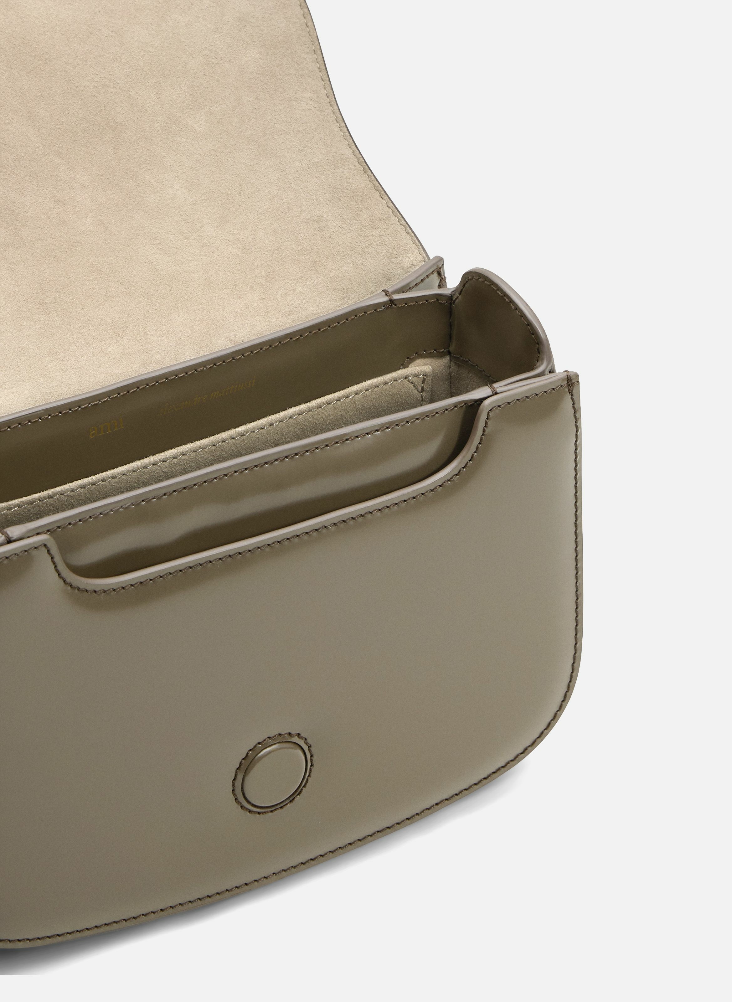 Sac paris paris unisexe en cuir de veau AMI PARIS Gris