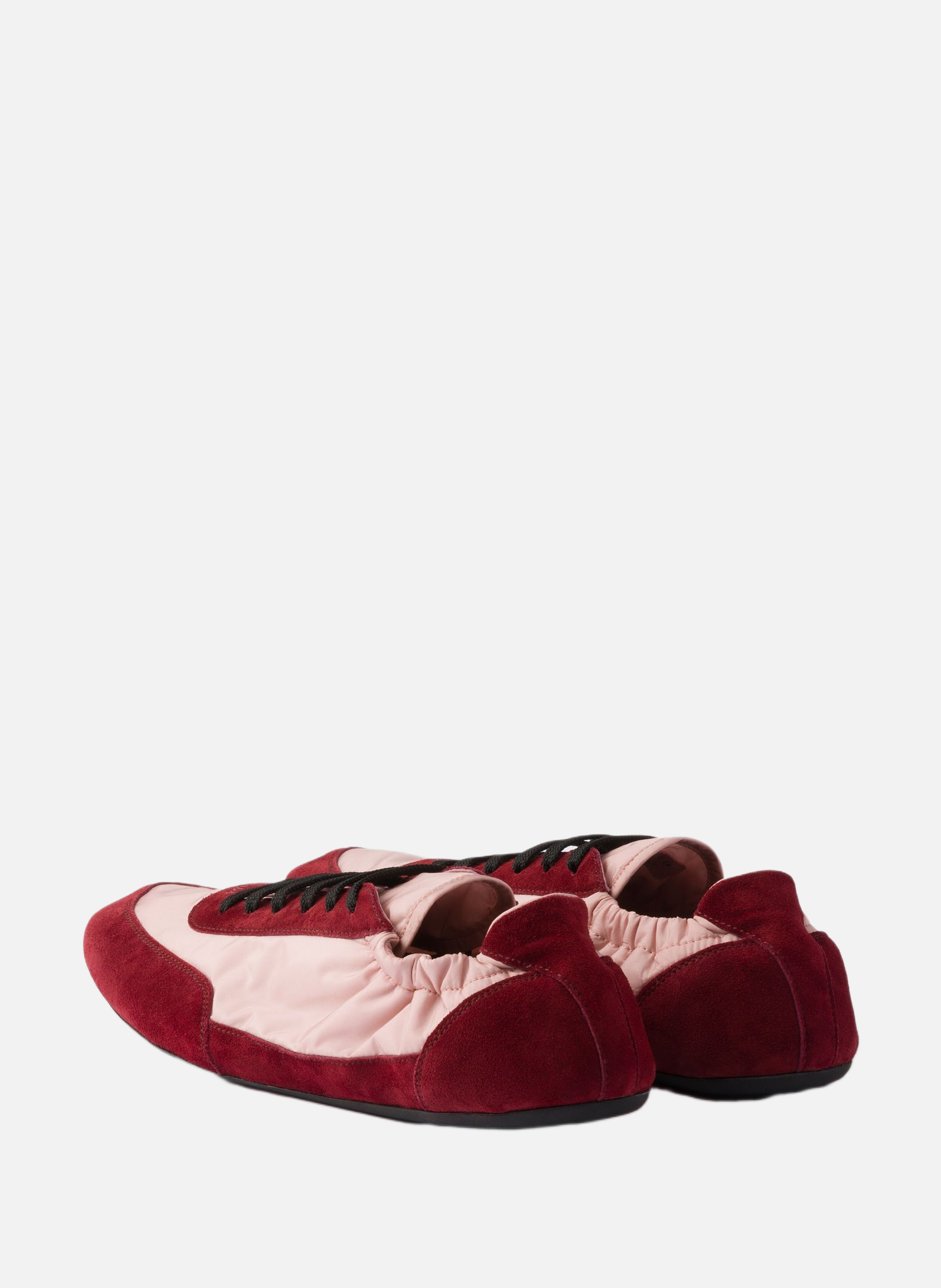 Baskets en re-nylon et en daim pliables PRADA Rose