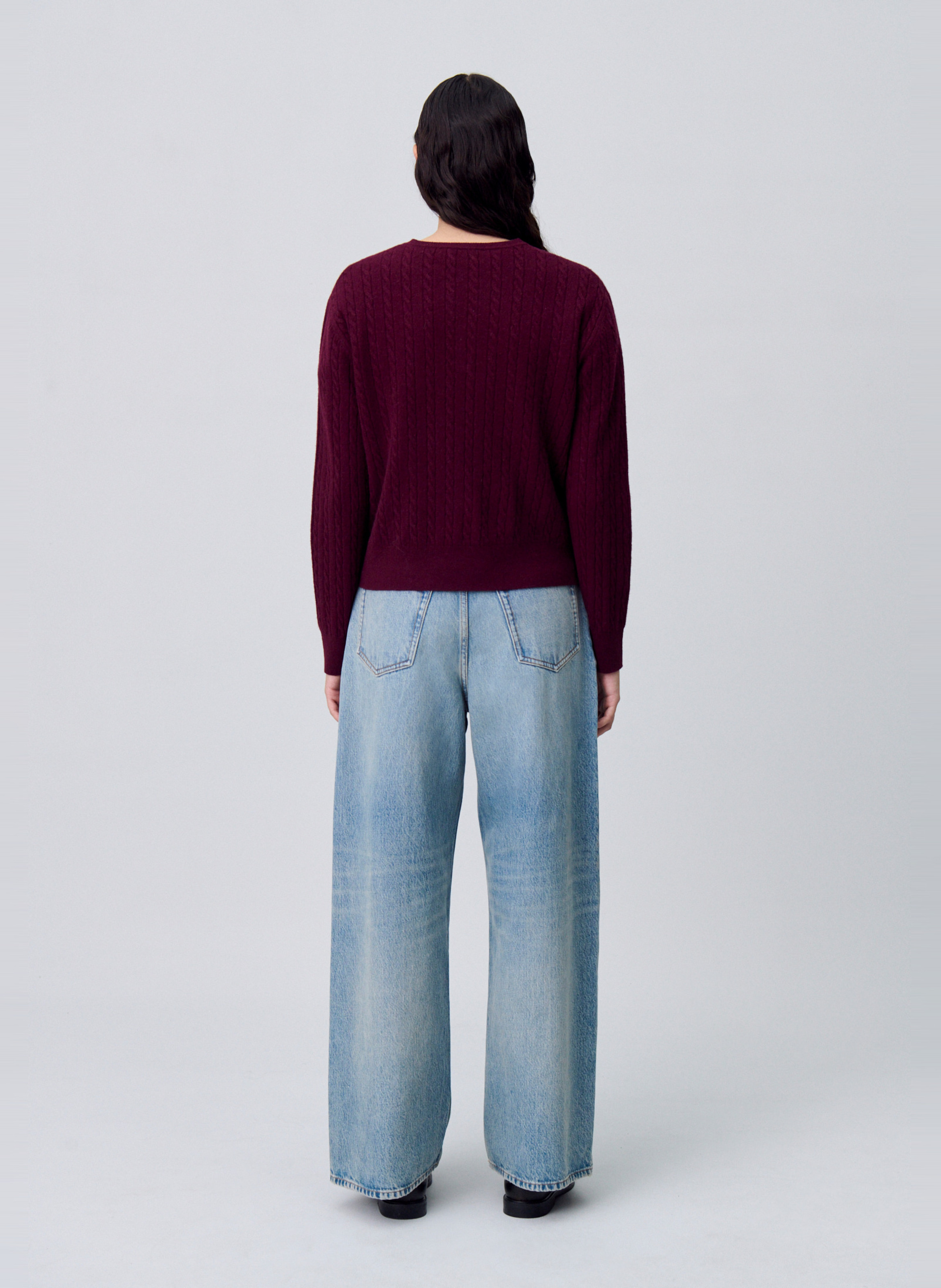 Pull droit en maille tressée CLAUDIE PIERLOT Rouge