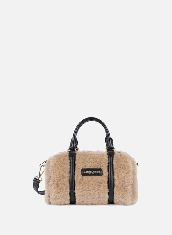 Petit sac polochon - moumoute Beige by LANCASTER LANCASTER Petit sac polochon - moumoute Beige