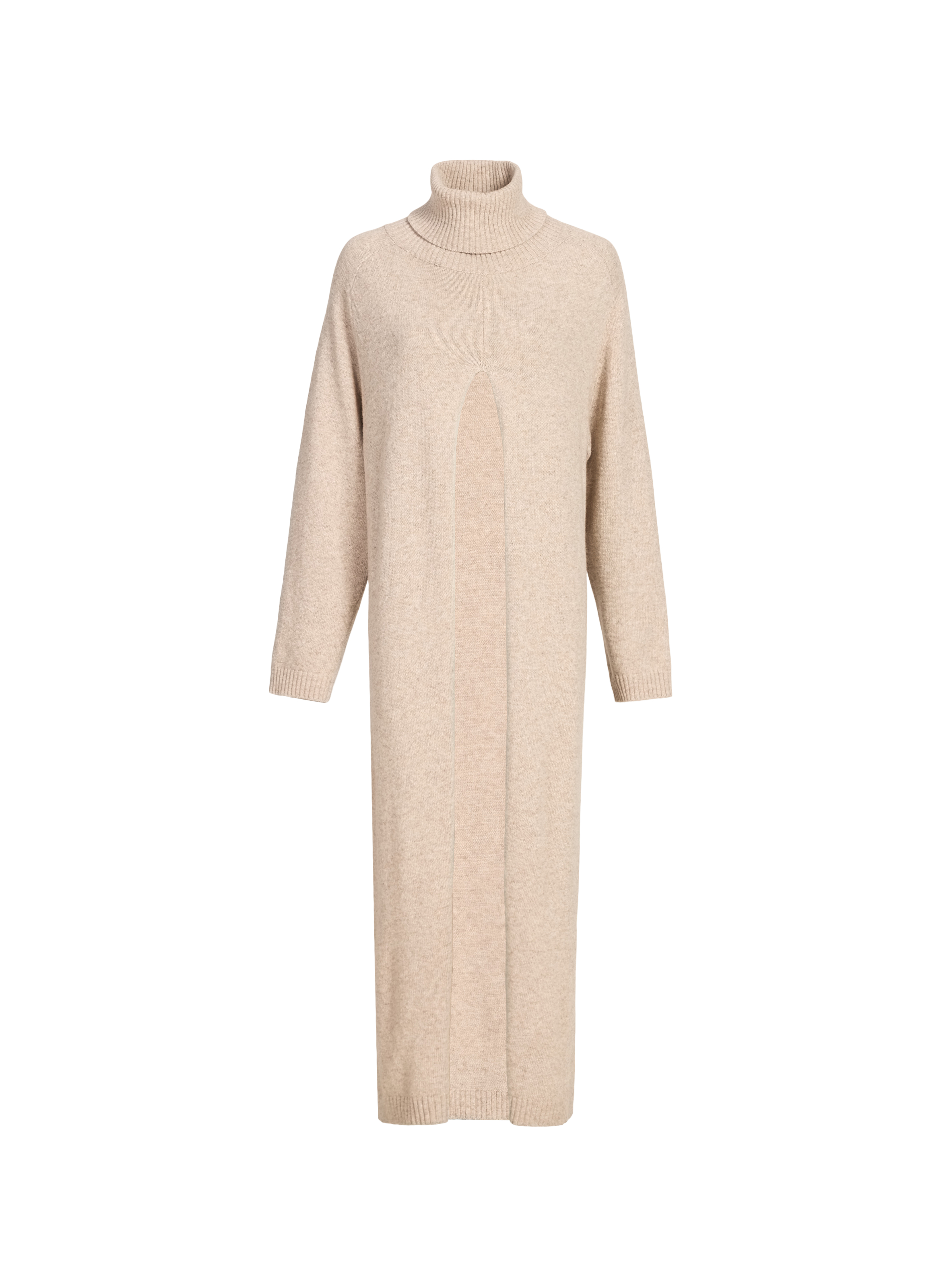 Pull col roulé long en laine mélangée SAISON 1865 Beige