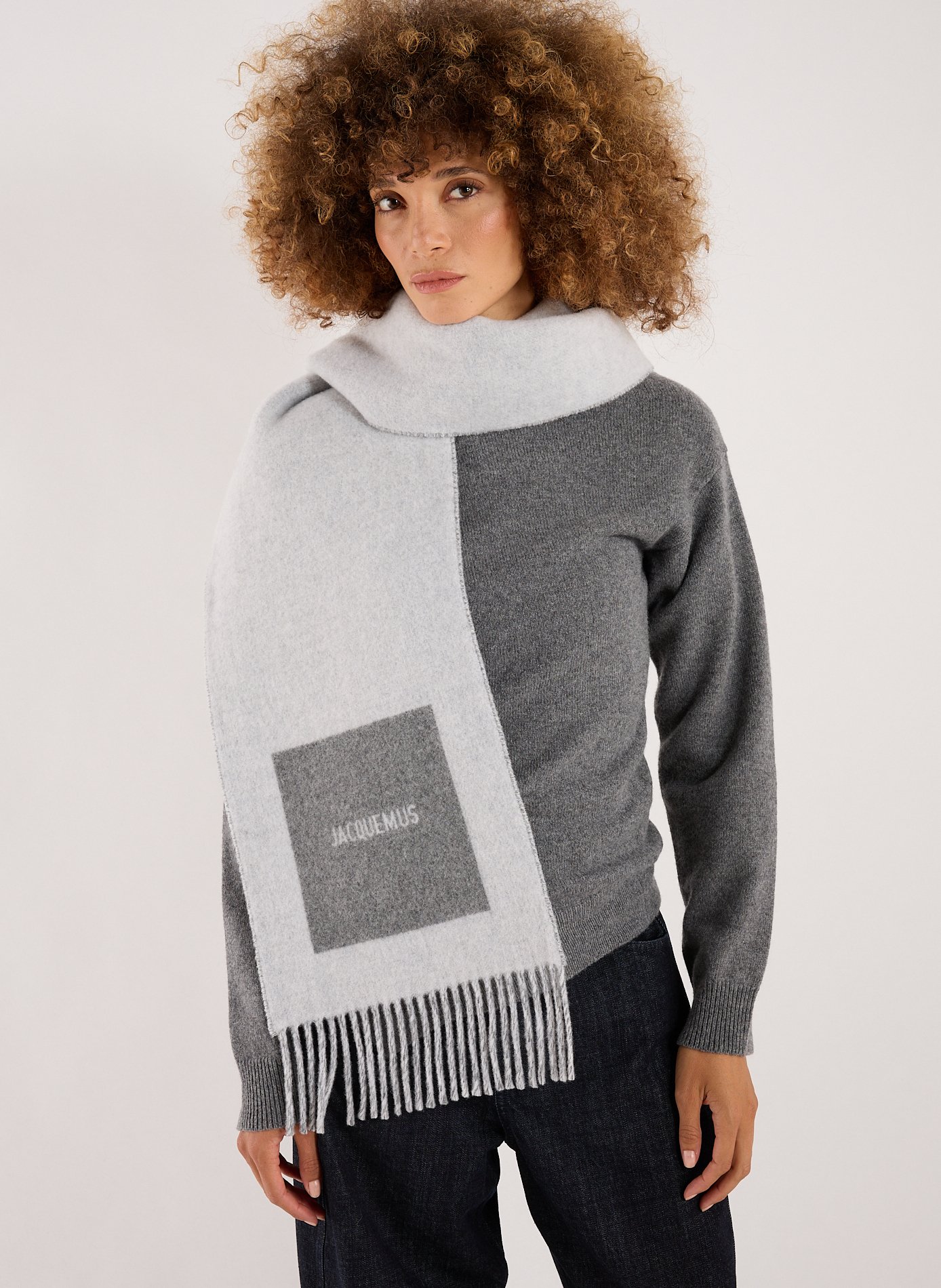 Square Round Scarf JACQUEMUS Grey