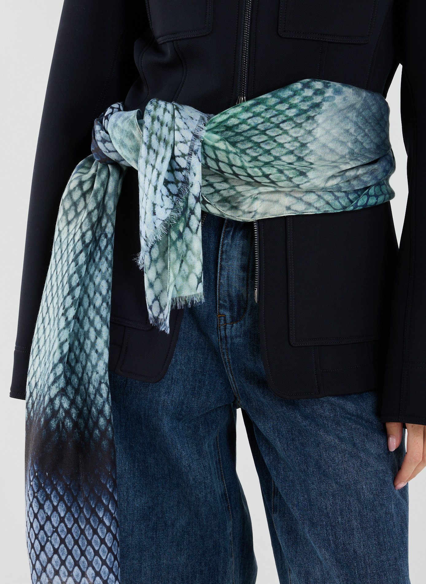 Foulard à motif AU PRINTEMPS PARIS Bleu