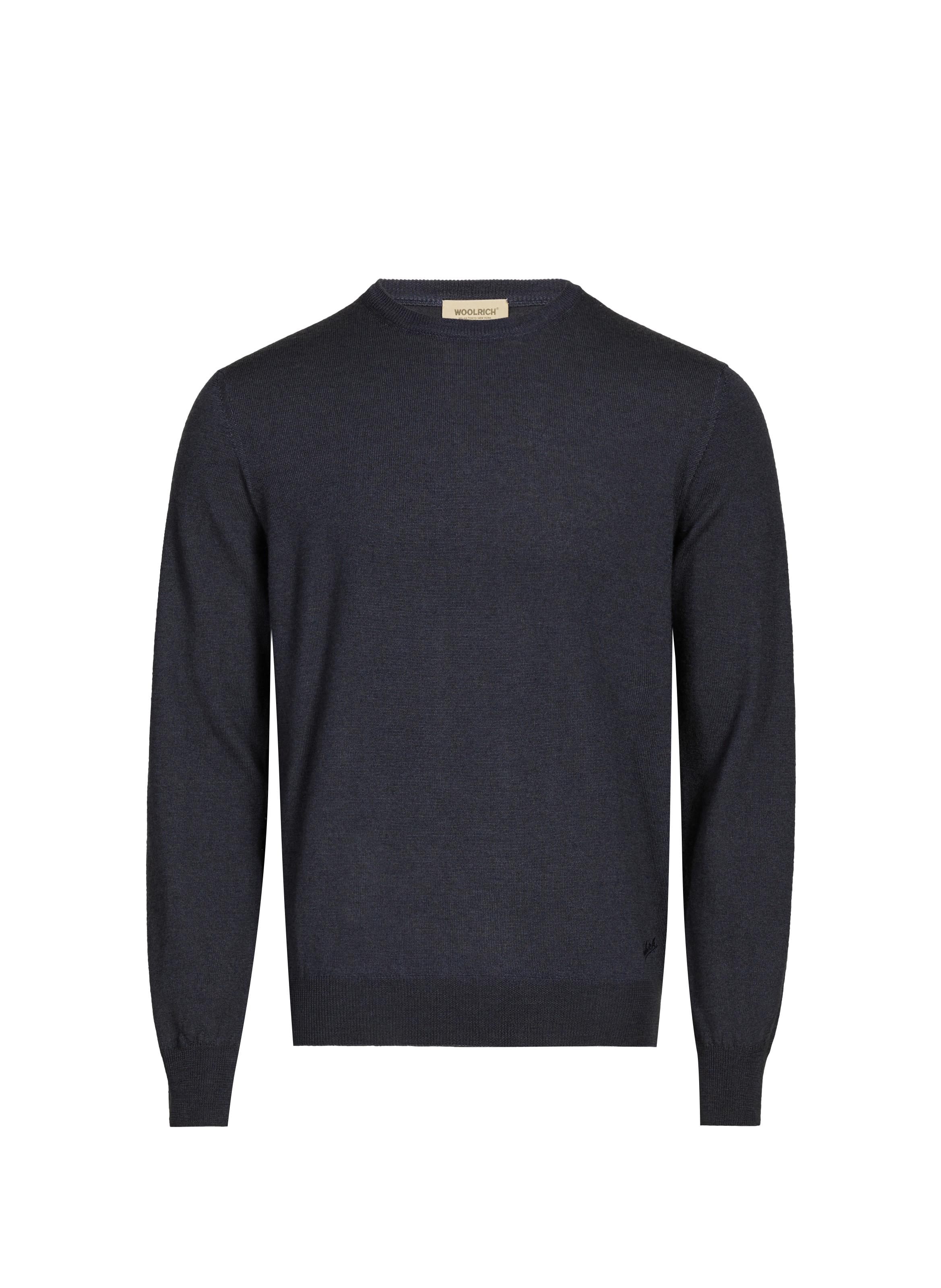 Pull col rond en laine WOOLRICH Bleu