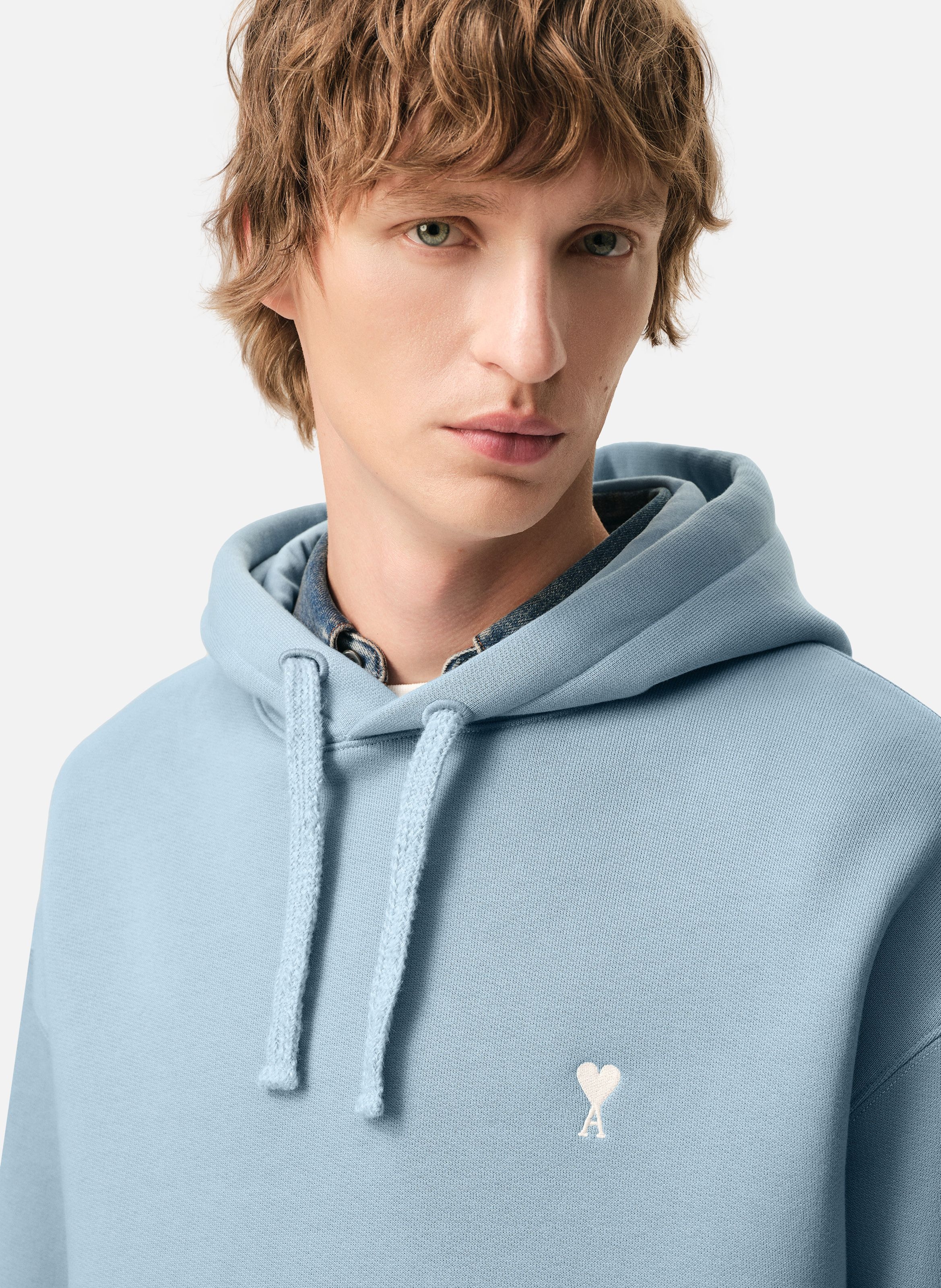 Hoodie ami de coeur en coton unisexe AMI PARIS Bleu