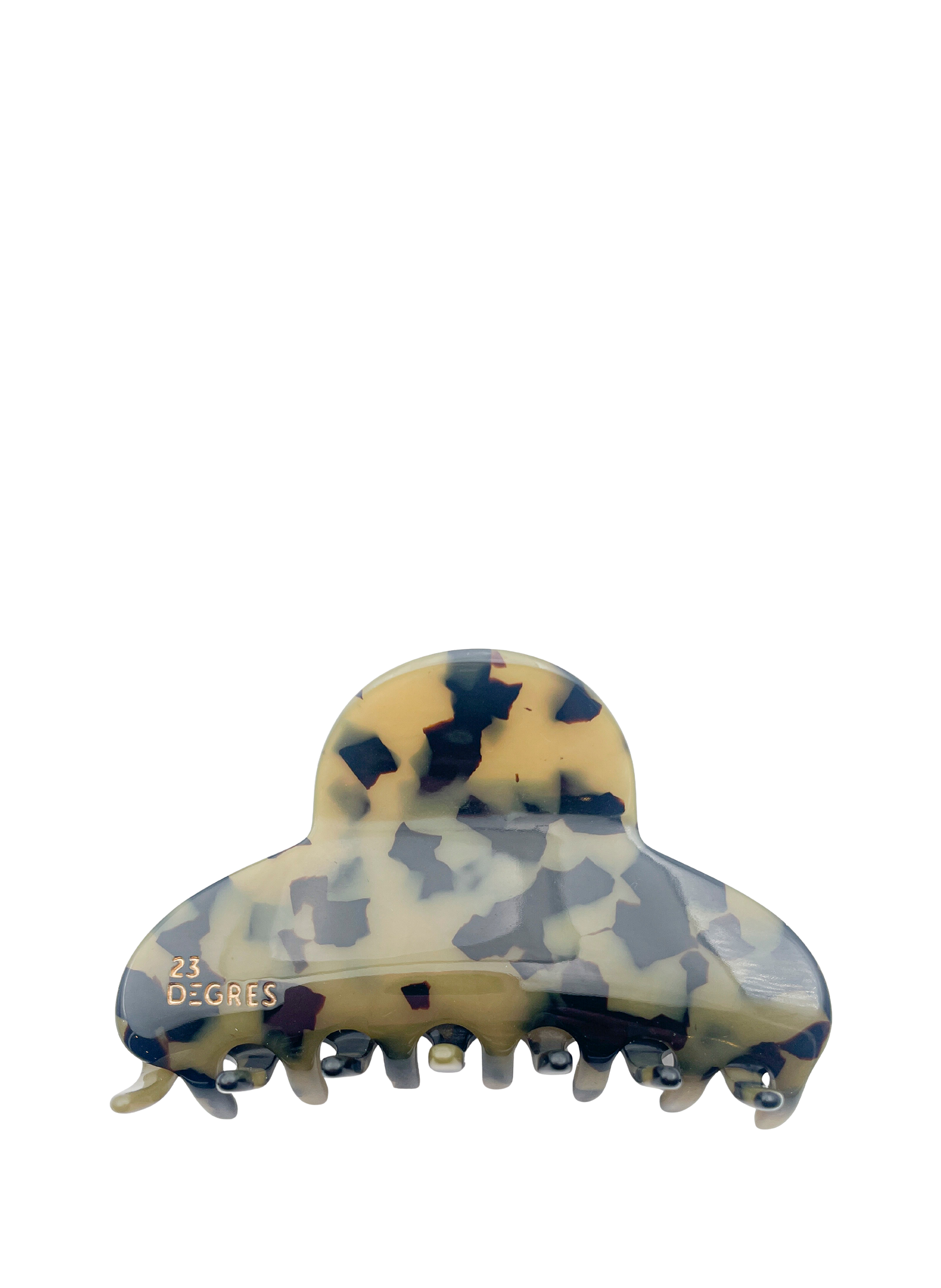 23 DEGRES Large Round Classic Hair Clip Kaki