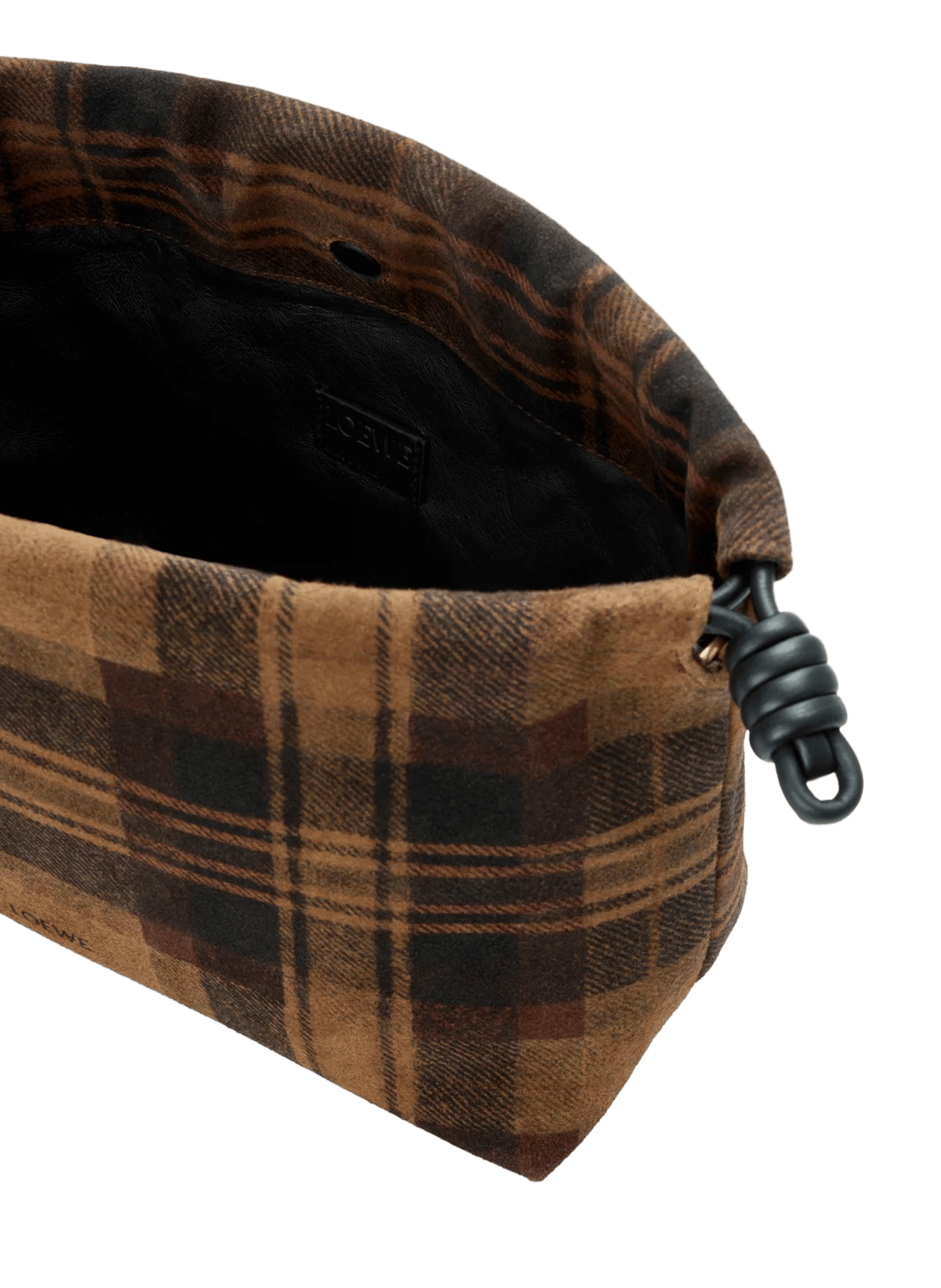 Flamenco purse medium tartan in suede leather LOEWE Multicolour