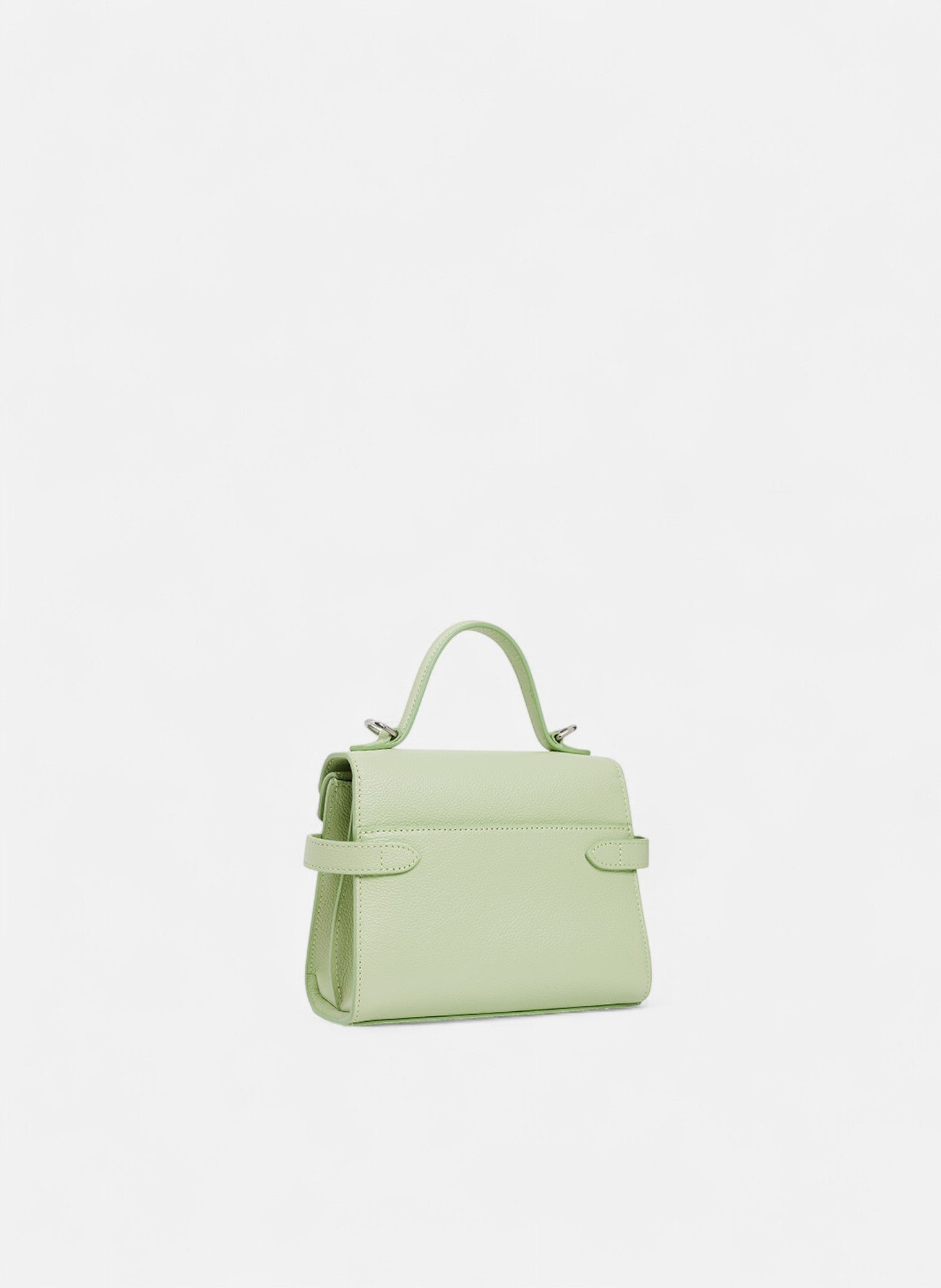 Petit sac à main double rabat emilie en cuir grainé LE TANNEUR Vert