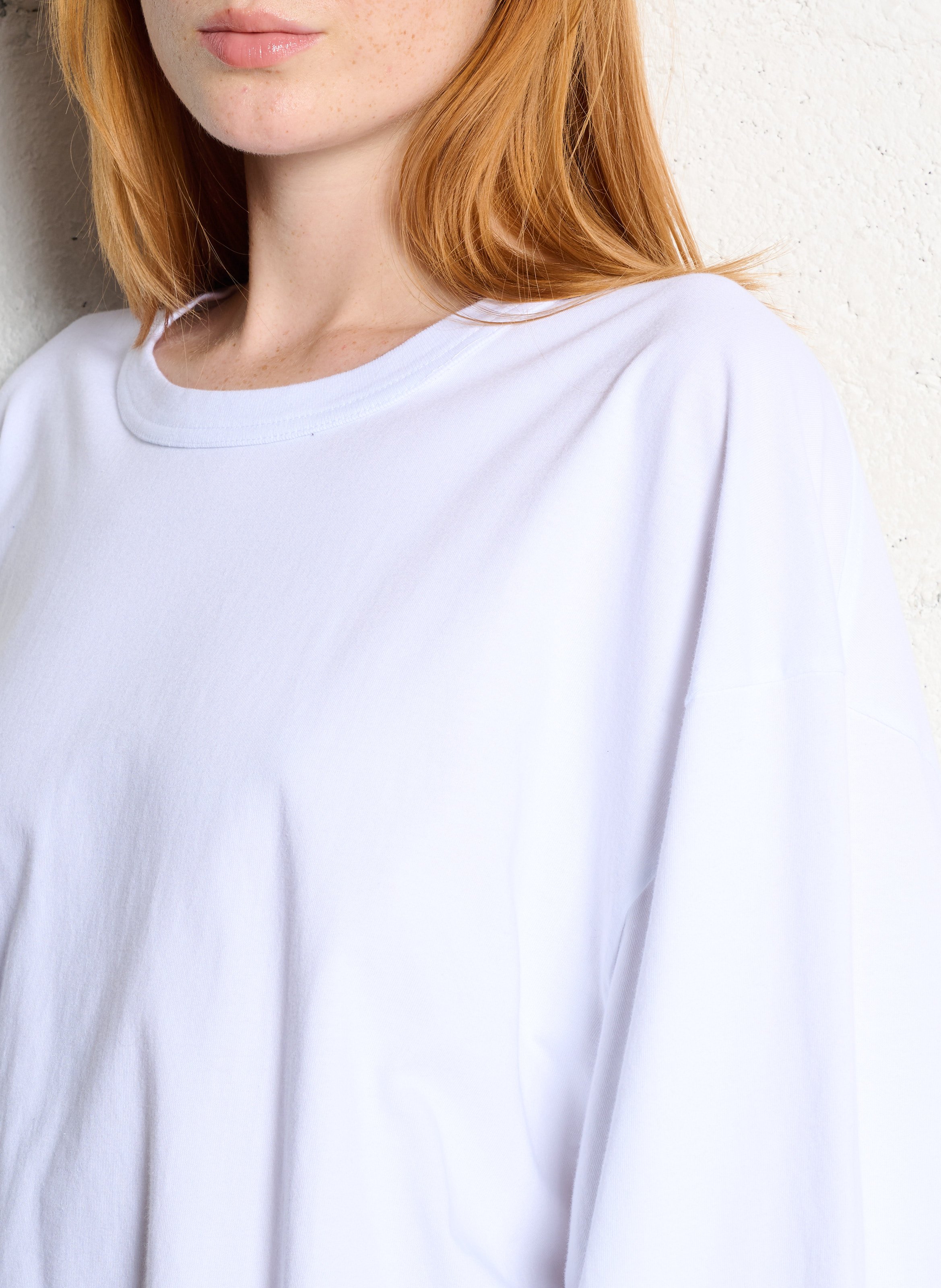 Tee-shirt ample manches longues Fizvalley AMERICAN VINTAGE Blanc