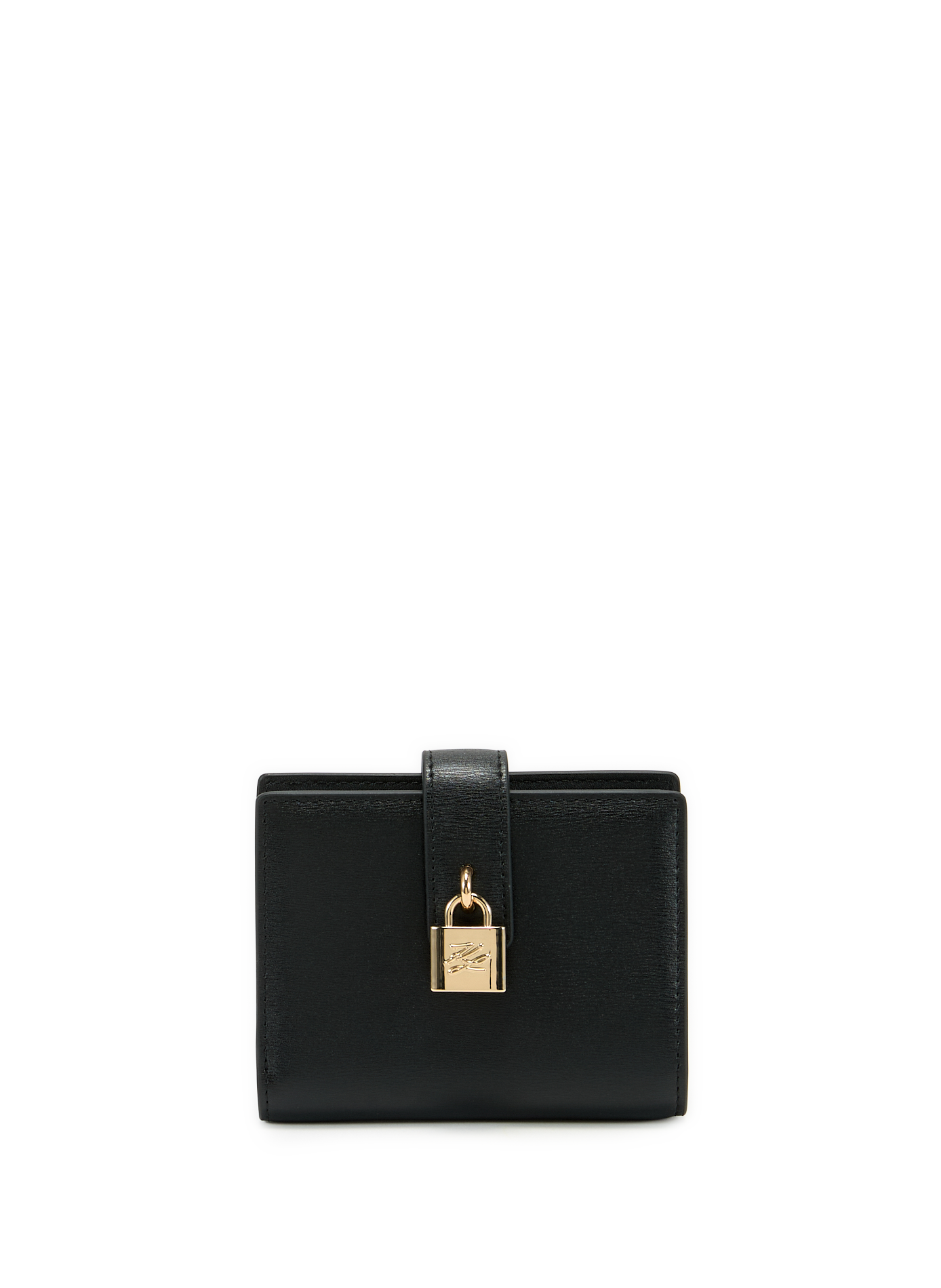 KARL LAGERFELD Porte-monnaie uni en cuir Noir