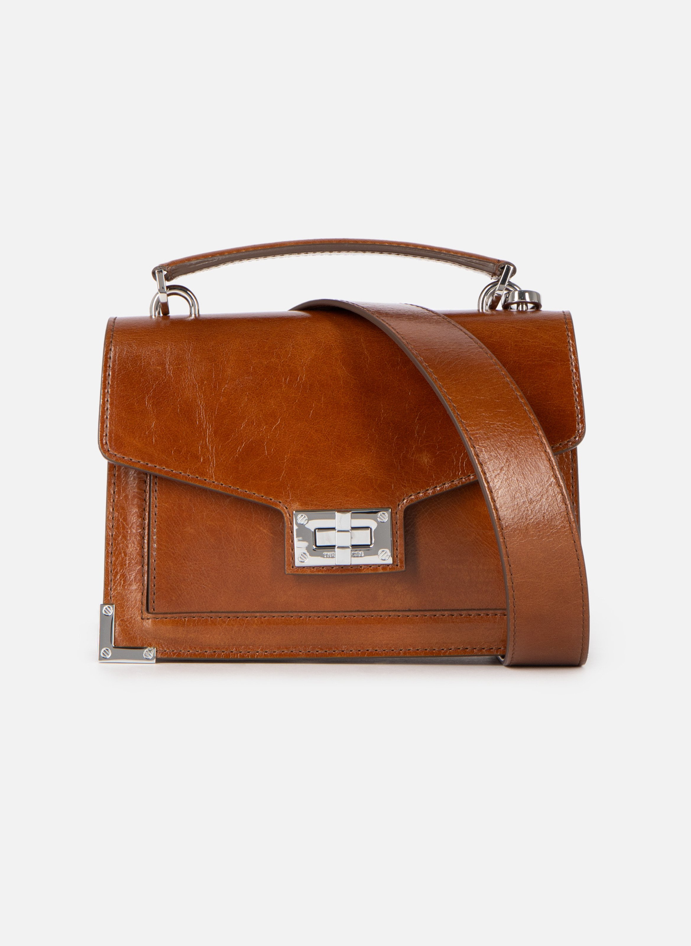 Sac emily en cuir craquelé THE KOOPLES Marron