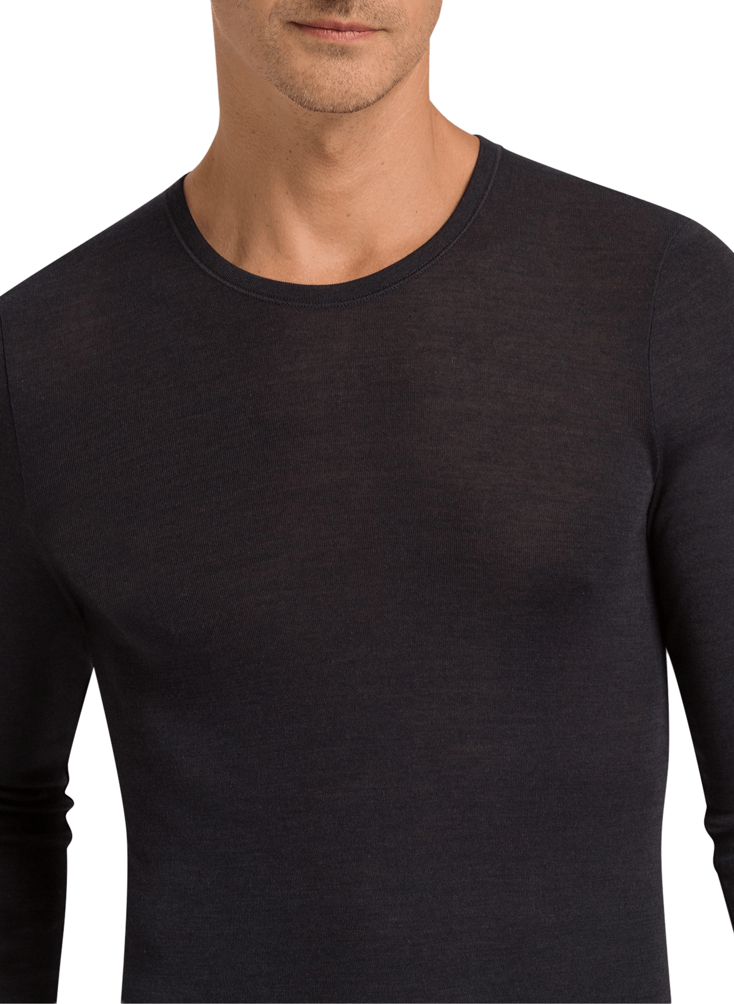 Long-sleeved wool and silk T-shirt HANRO Grey