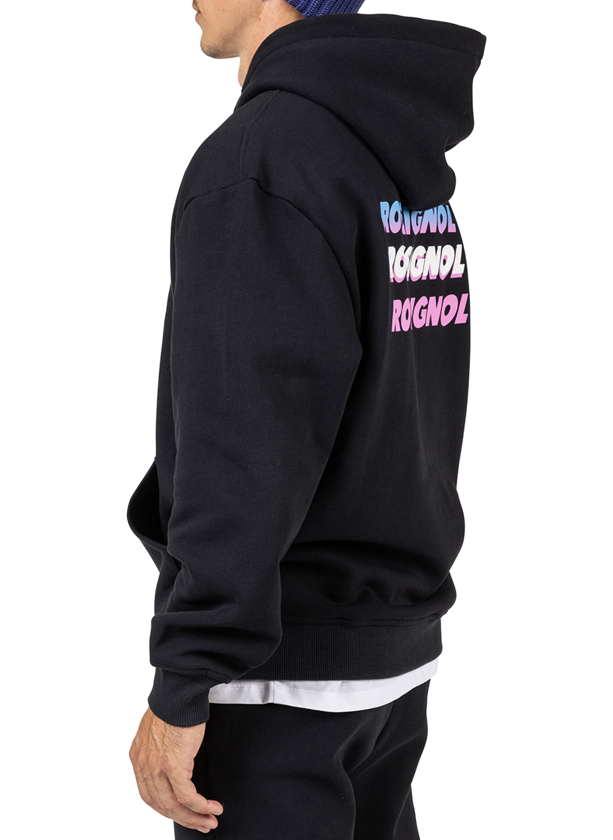 Sweat imprimé marque à capuche en coton ROSSIGNOL Noir