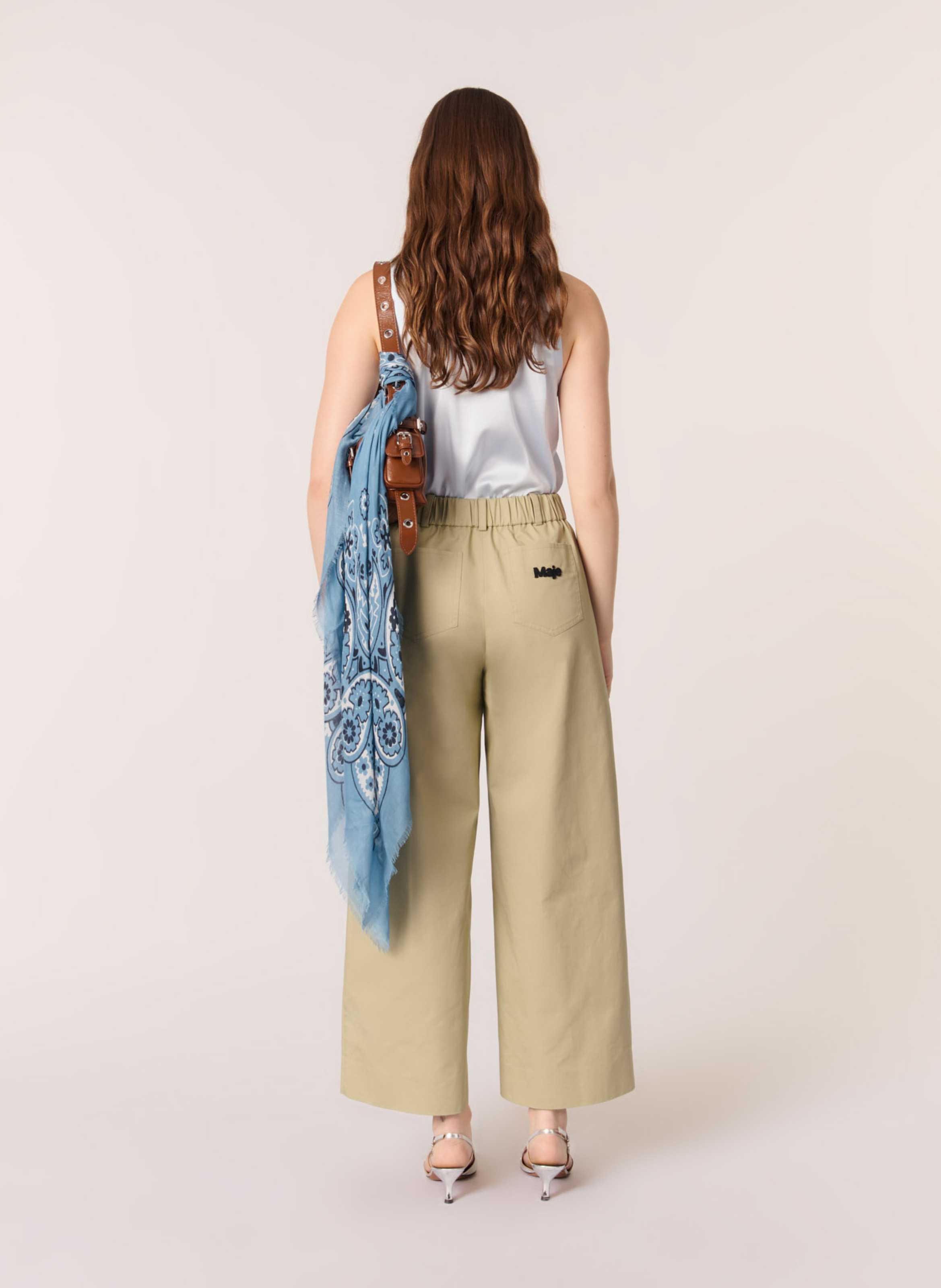 Débardeur droit en soie mélangée MAJE Bleu