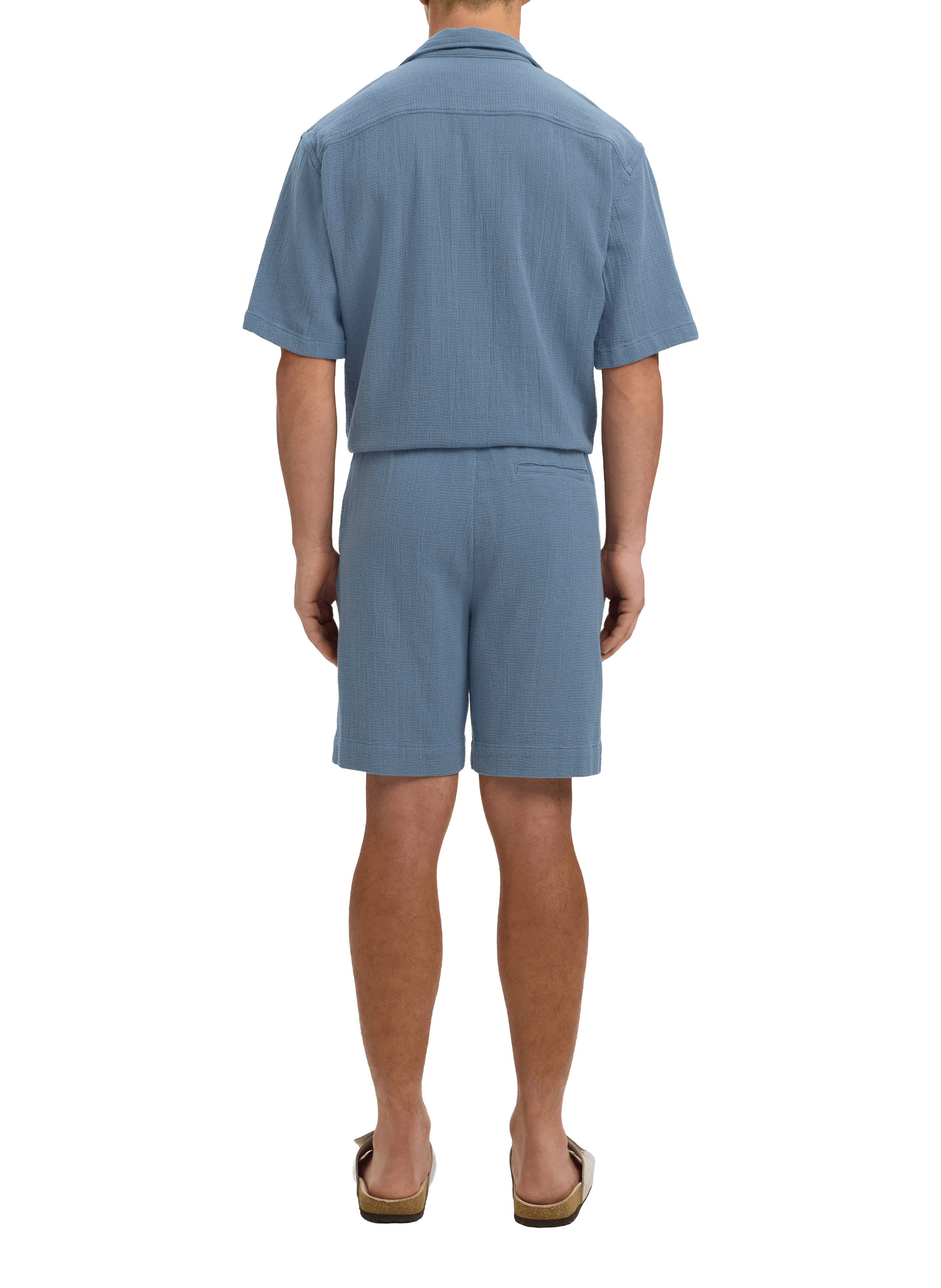 Short droit en coton SELECTED Bleu