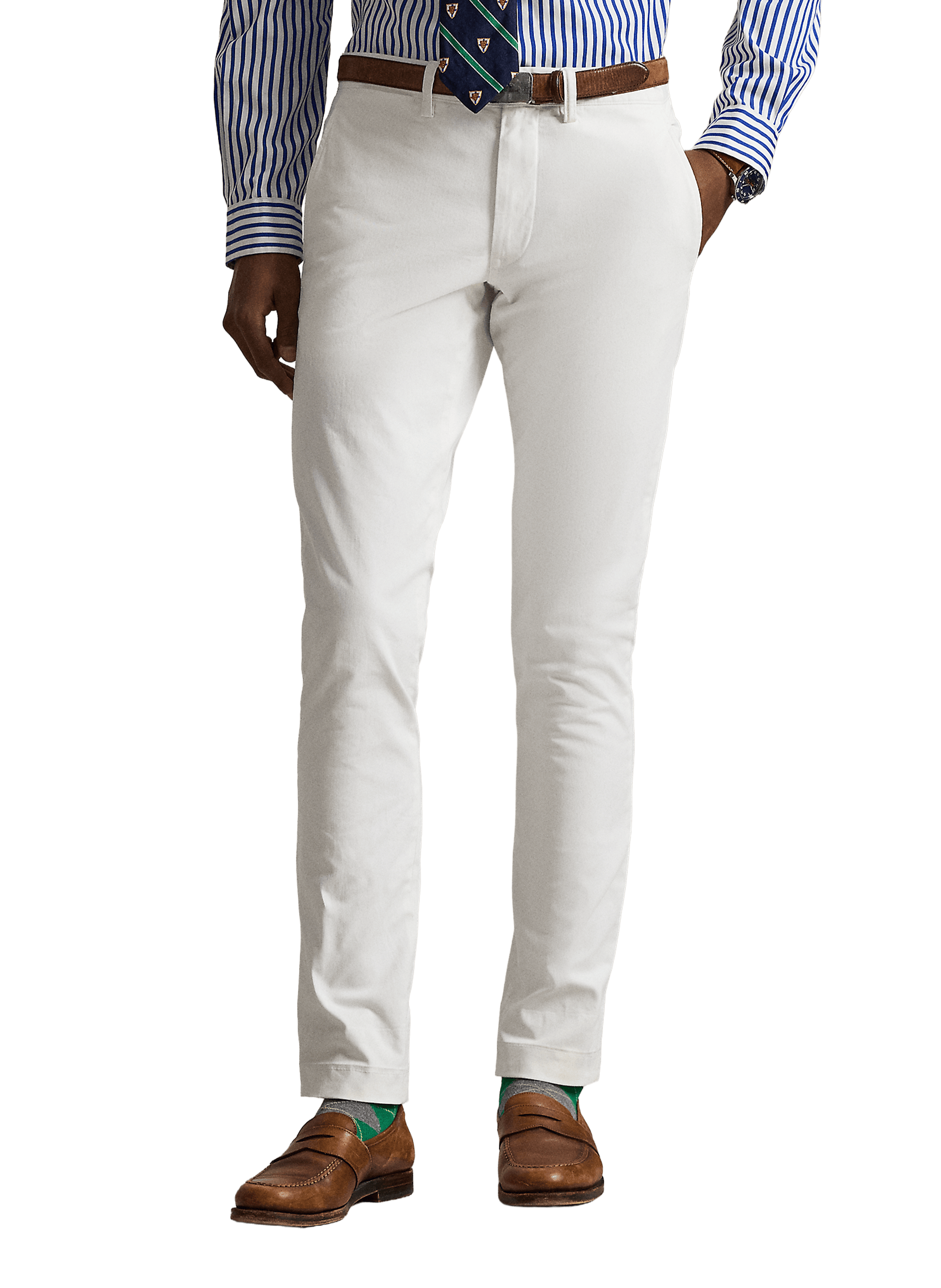 Pantalon slim en coton mélangé POLO RALPH LAUREN Blanc