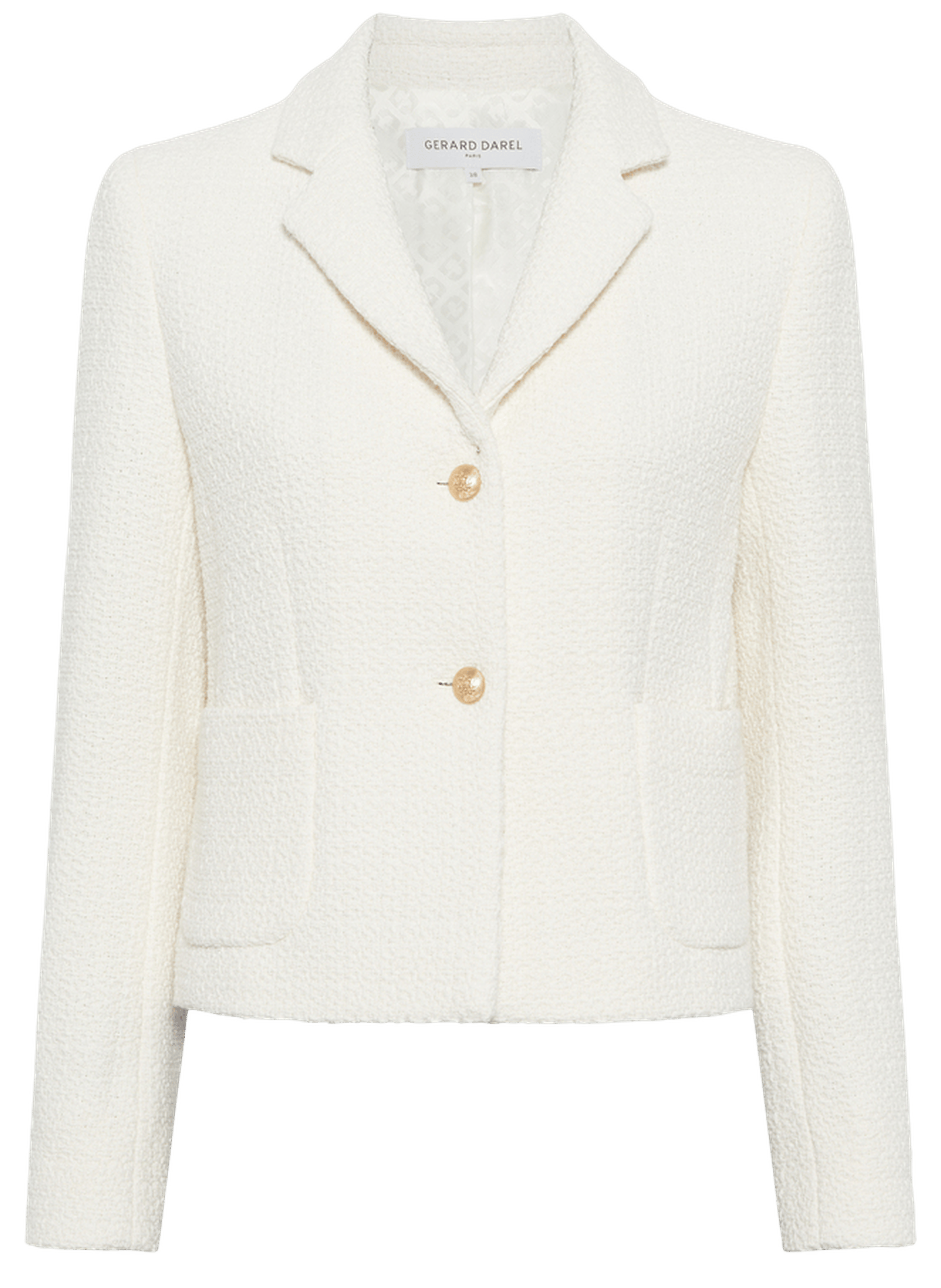 Veste de tailleur en tweed uni - tahiti GERARD DAREL Beige
