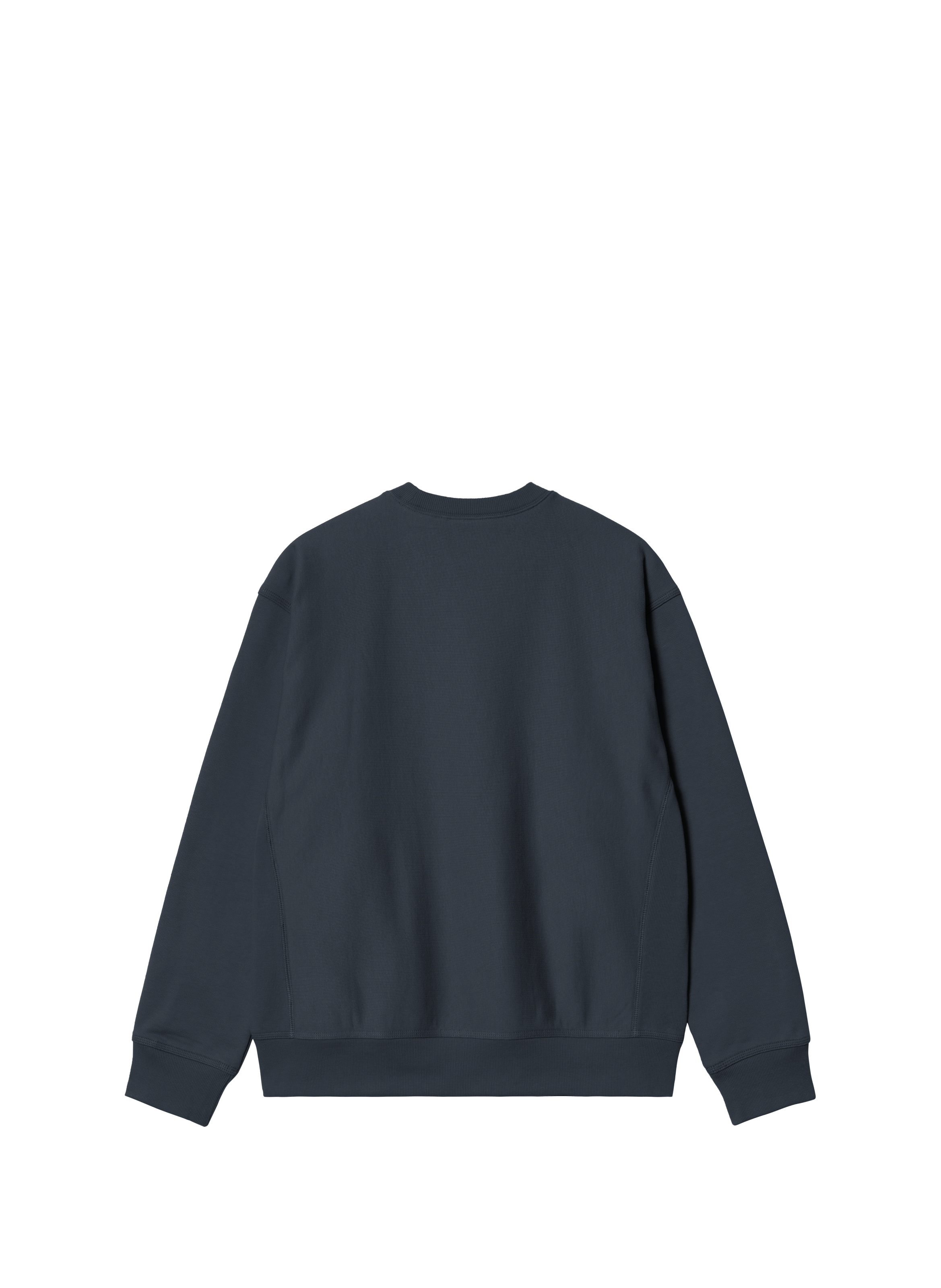 Straight sweatshirt with embroidered cotton logo Blue