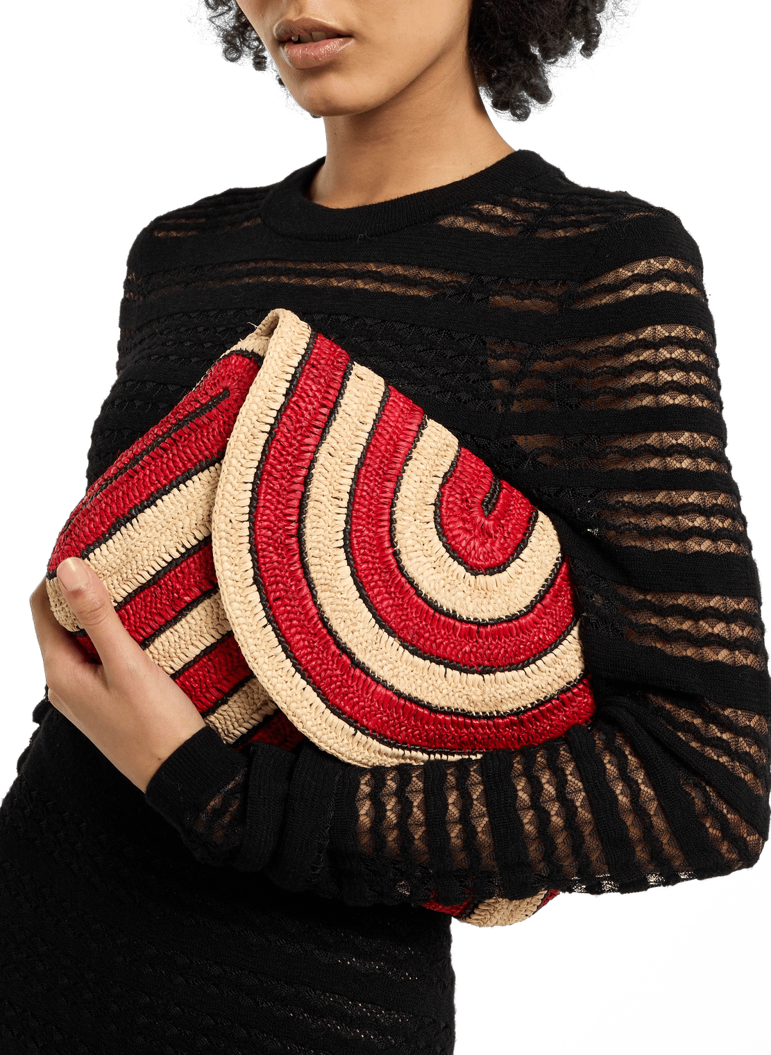 Raffia clutch bag SAISON 1865 Multicolour