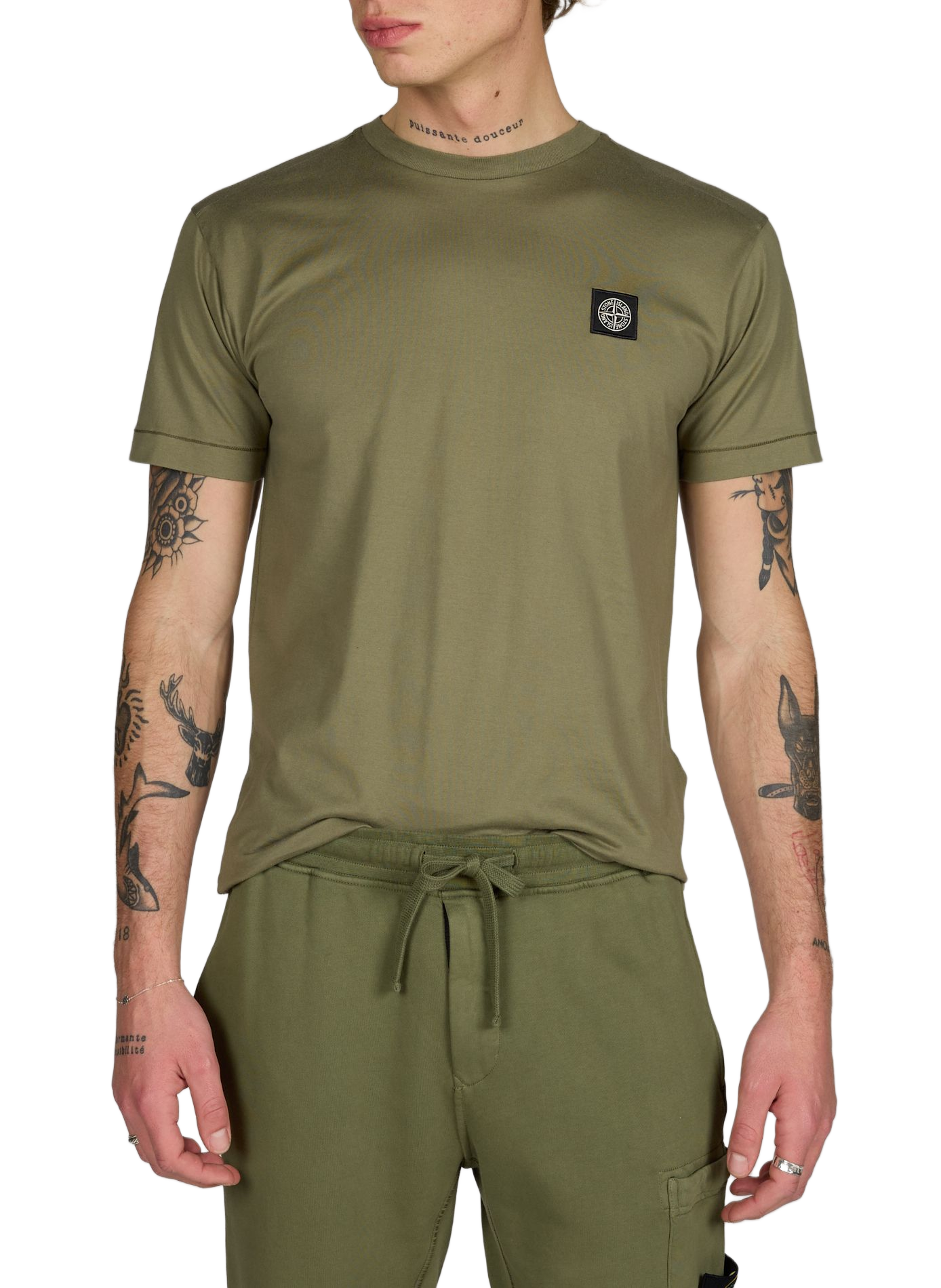 T-shirt en coton STONE ISLAND Kaki