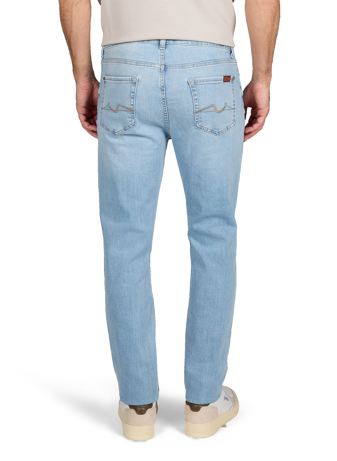 Jean slim en coton mélangé 7 FOR ALL MANKIND Bleu