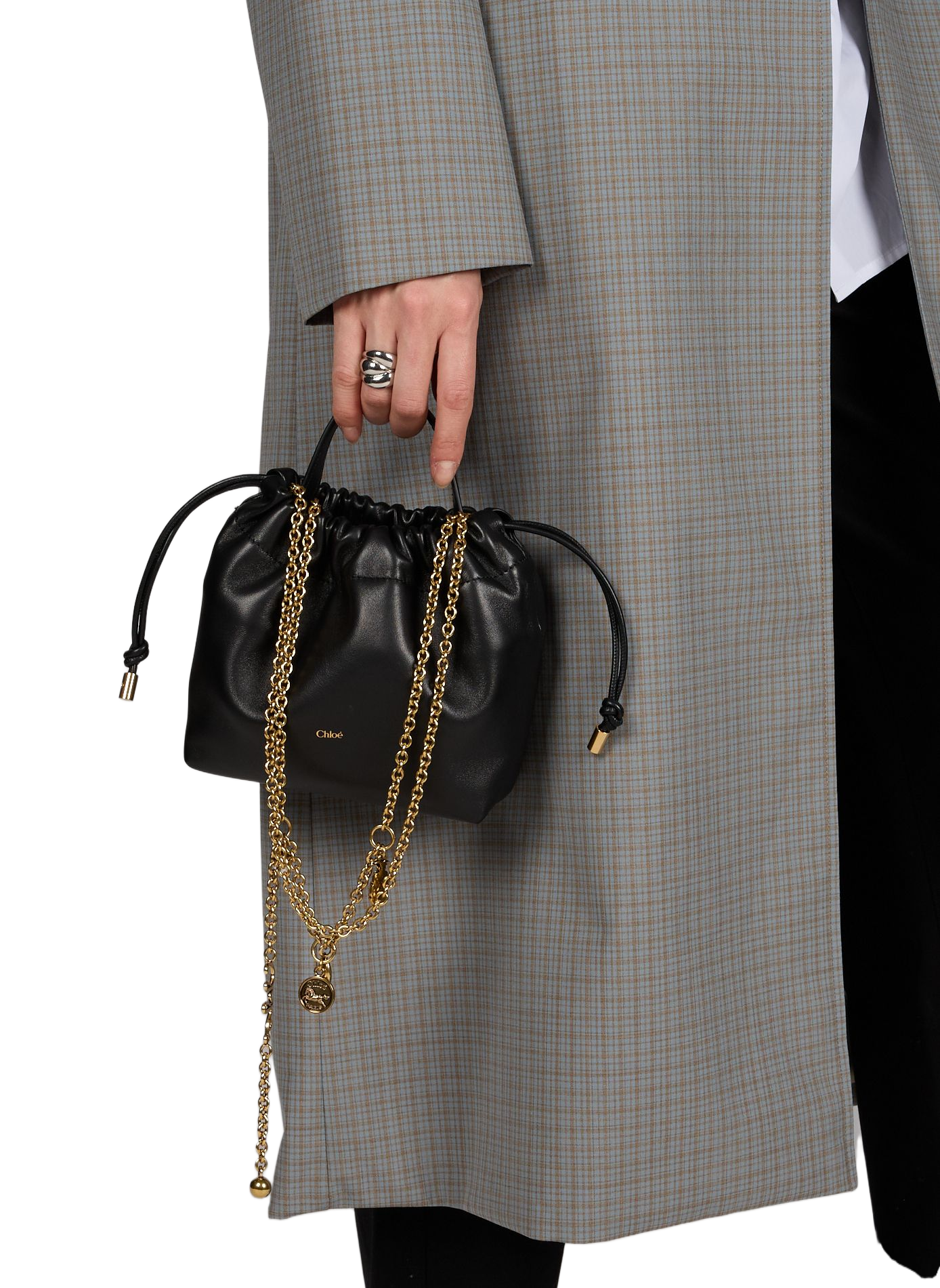 Mini sac Chloé Icons en cuir d'agneau CHLOÉ Noir