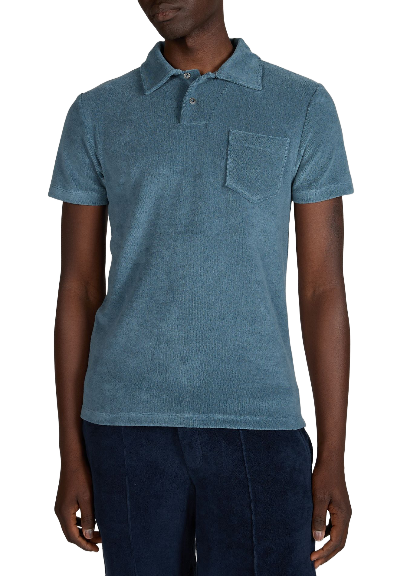 Polo manches courtes en tissu éponge de coton mélangé AURELIEN Vert