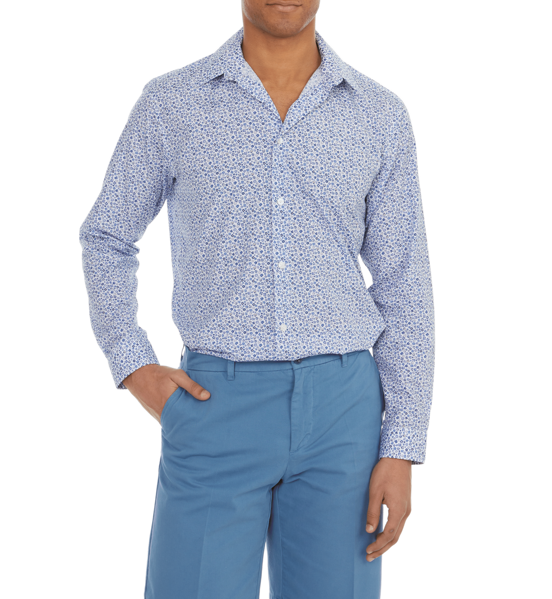 Chemise imprimée en coton AU PRINTEMPS PARIS Bleu