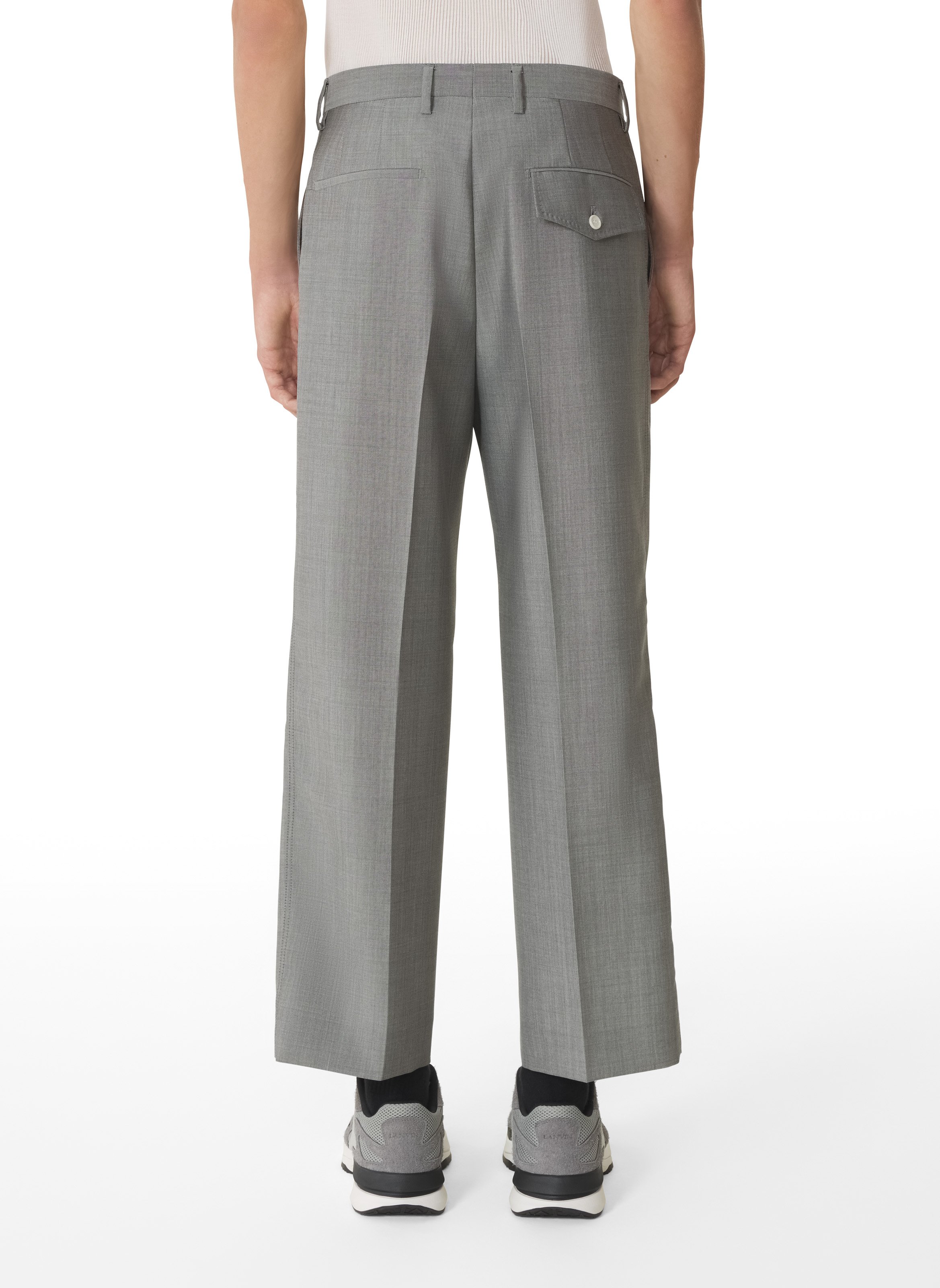 Pantalon droit en laine mohair LANVIN Gris