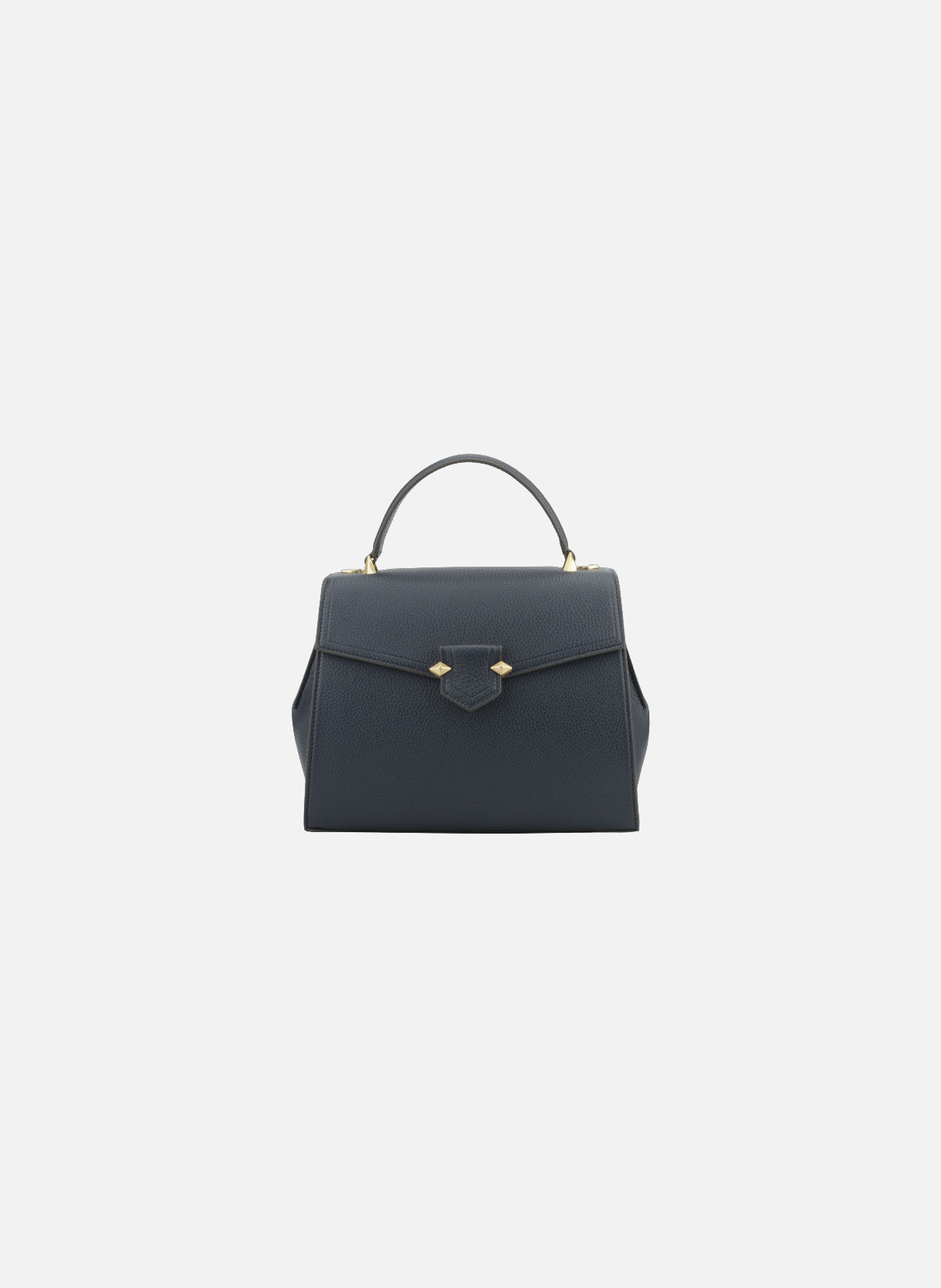 Sèvres | sac porté main et épaule mm en cuir de veau grainé POURCHET Bleu