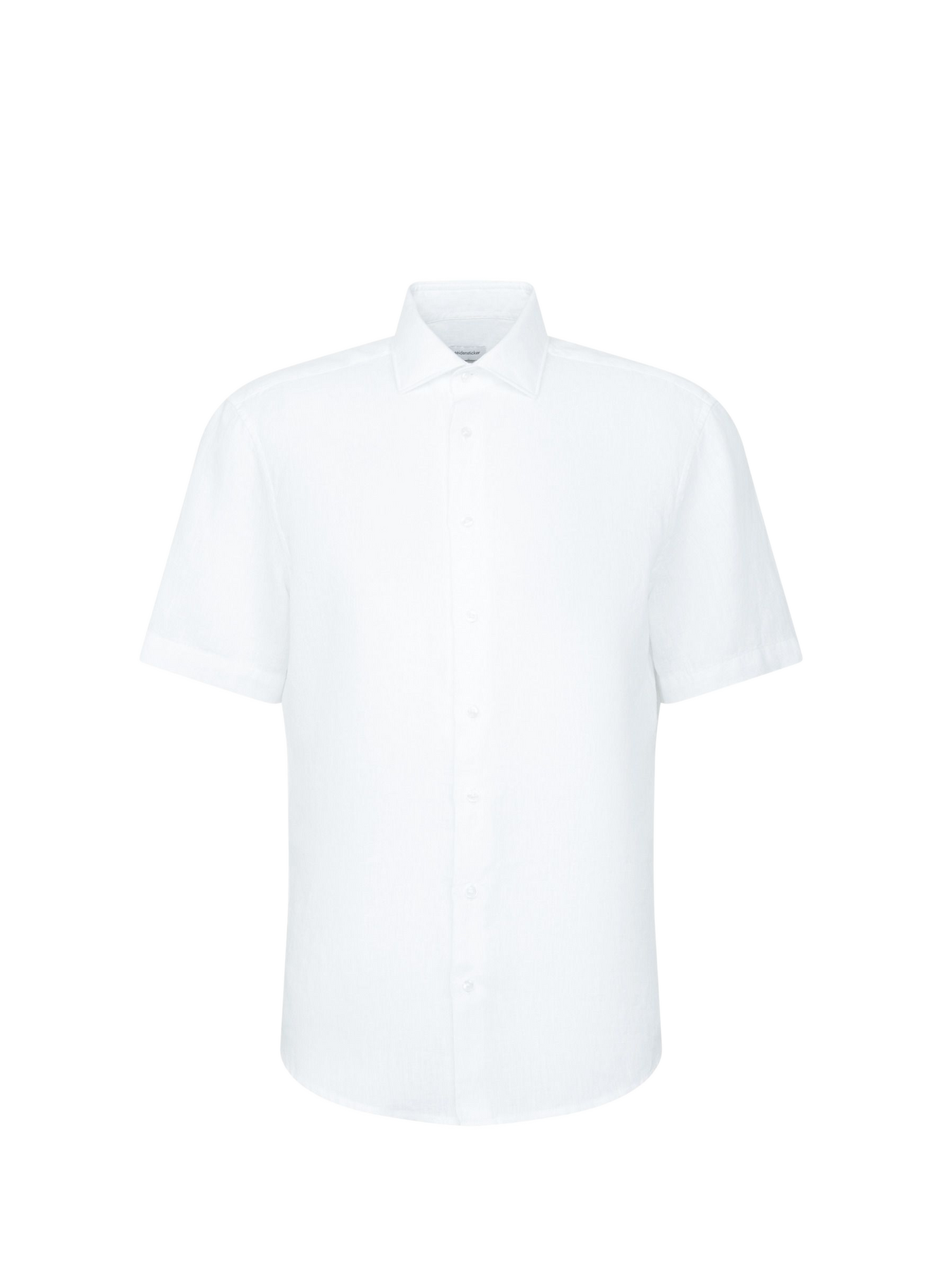 Solid Short-Sleeve Linen Shirt SEIDENSTICKER White
