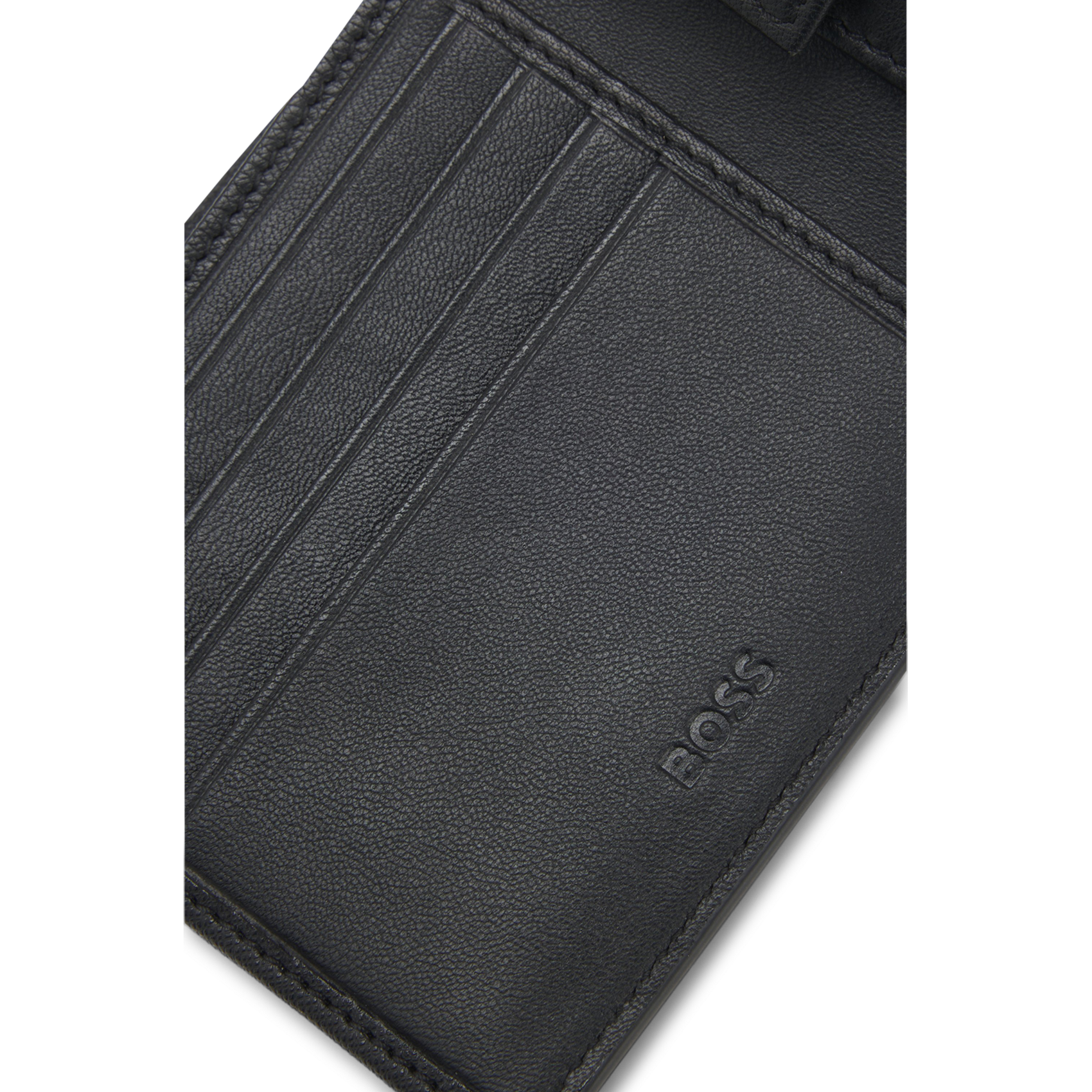 Portefeuille en cuir BOSS Noir