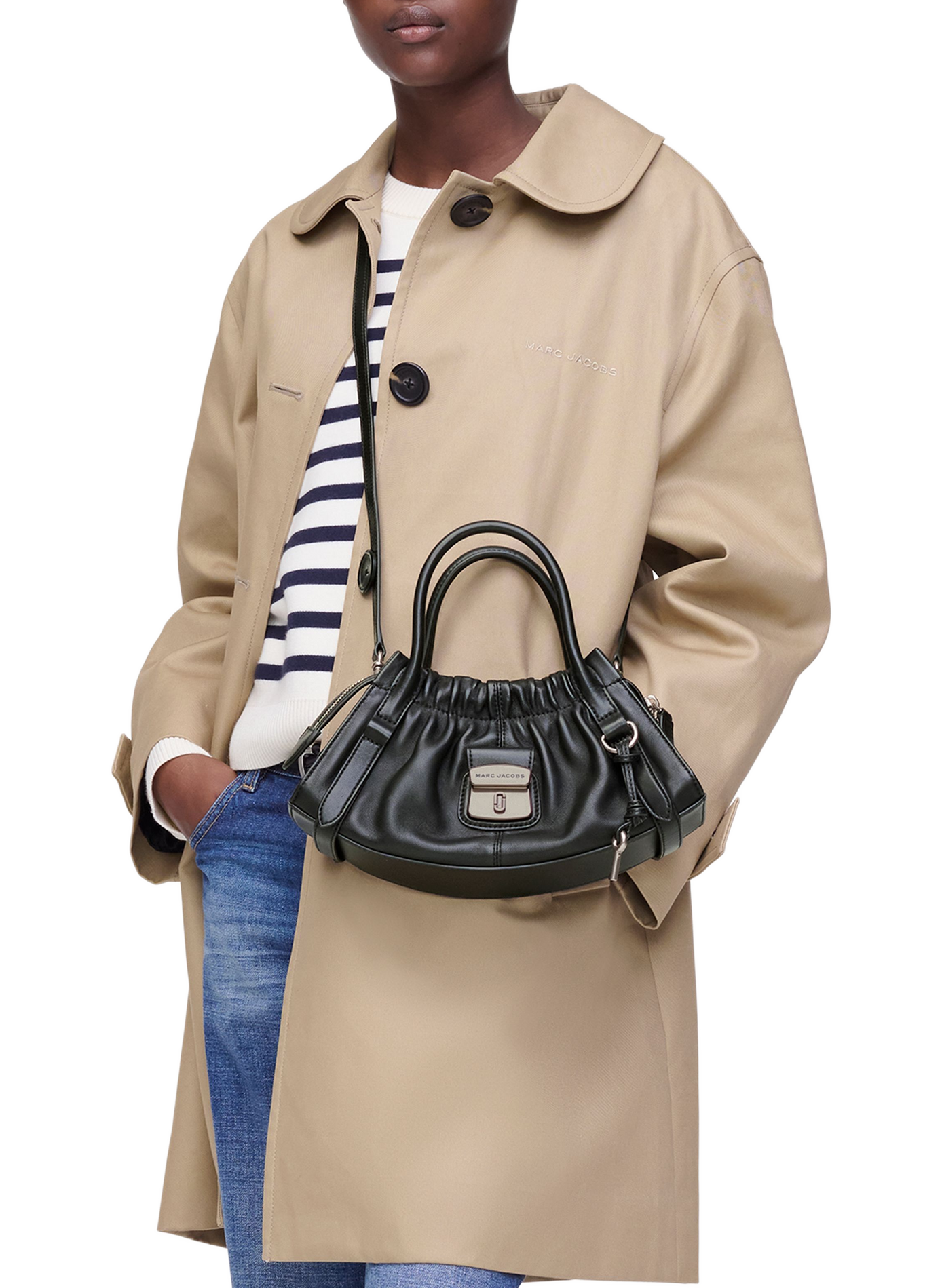 Sac The Cristina Small Satchel en cuir MARC JACOBS Noir