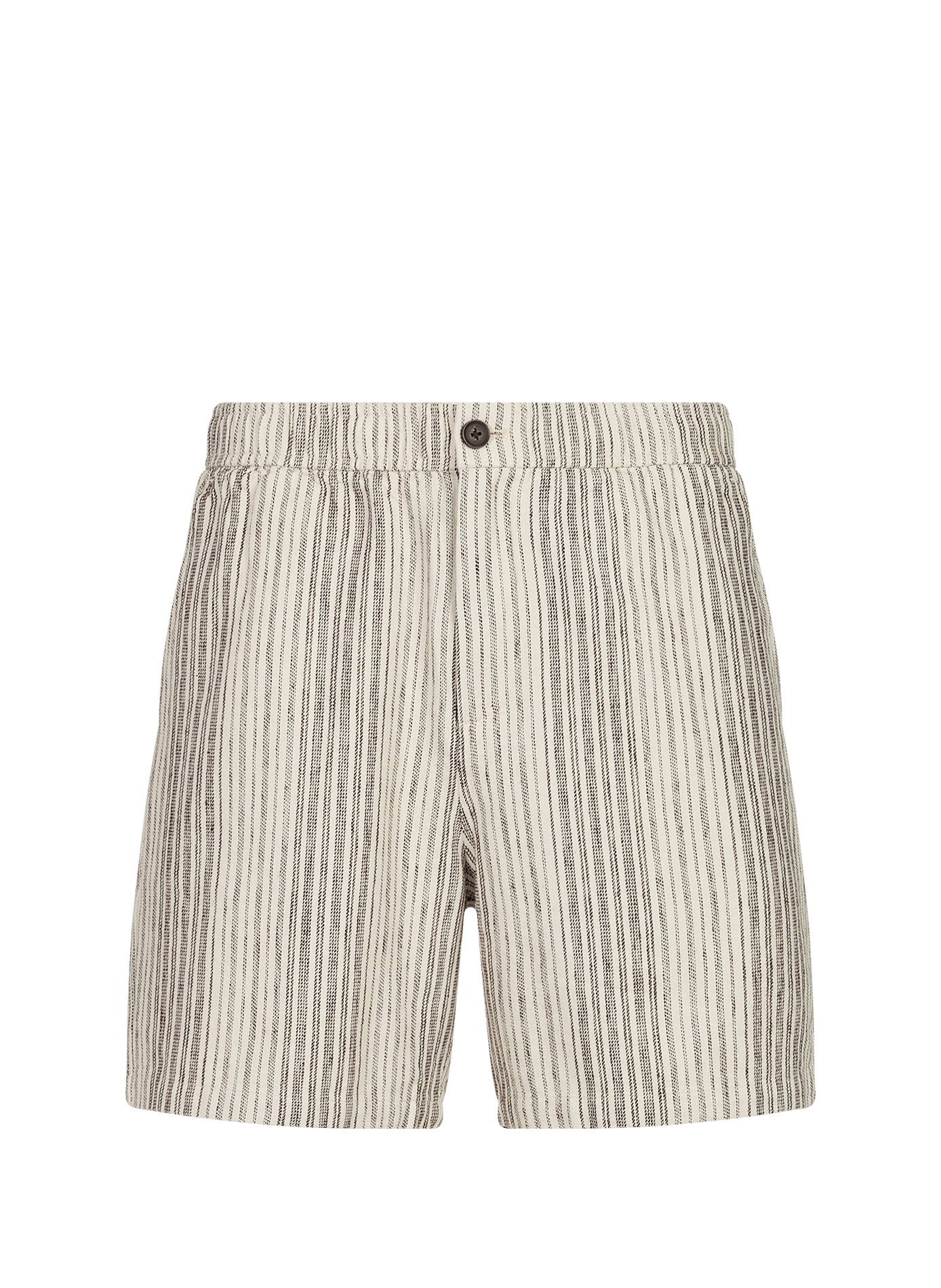 Striped shorts in a blend of cotton and linen SAMSOE SAMSOE White