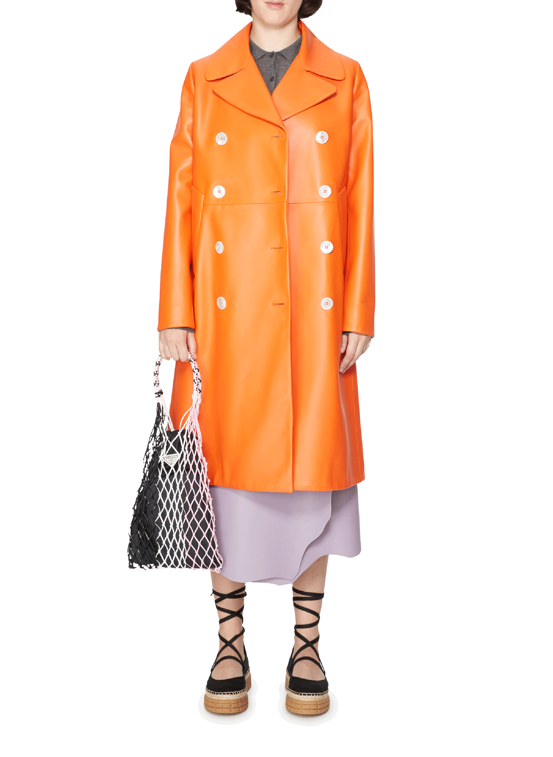 Leren jas PRADA Oranje