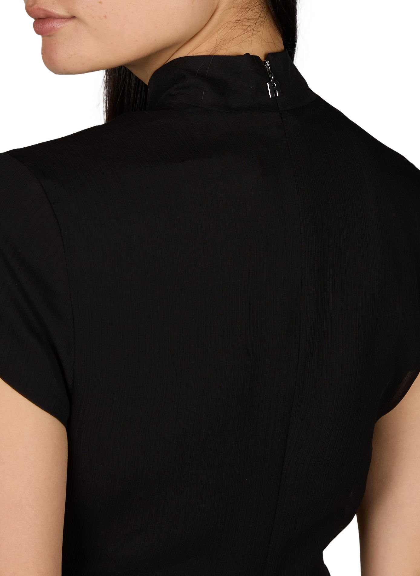 Flounced dress with short sleeves ROTATE Black